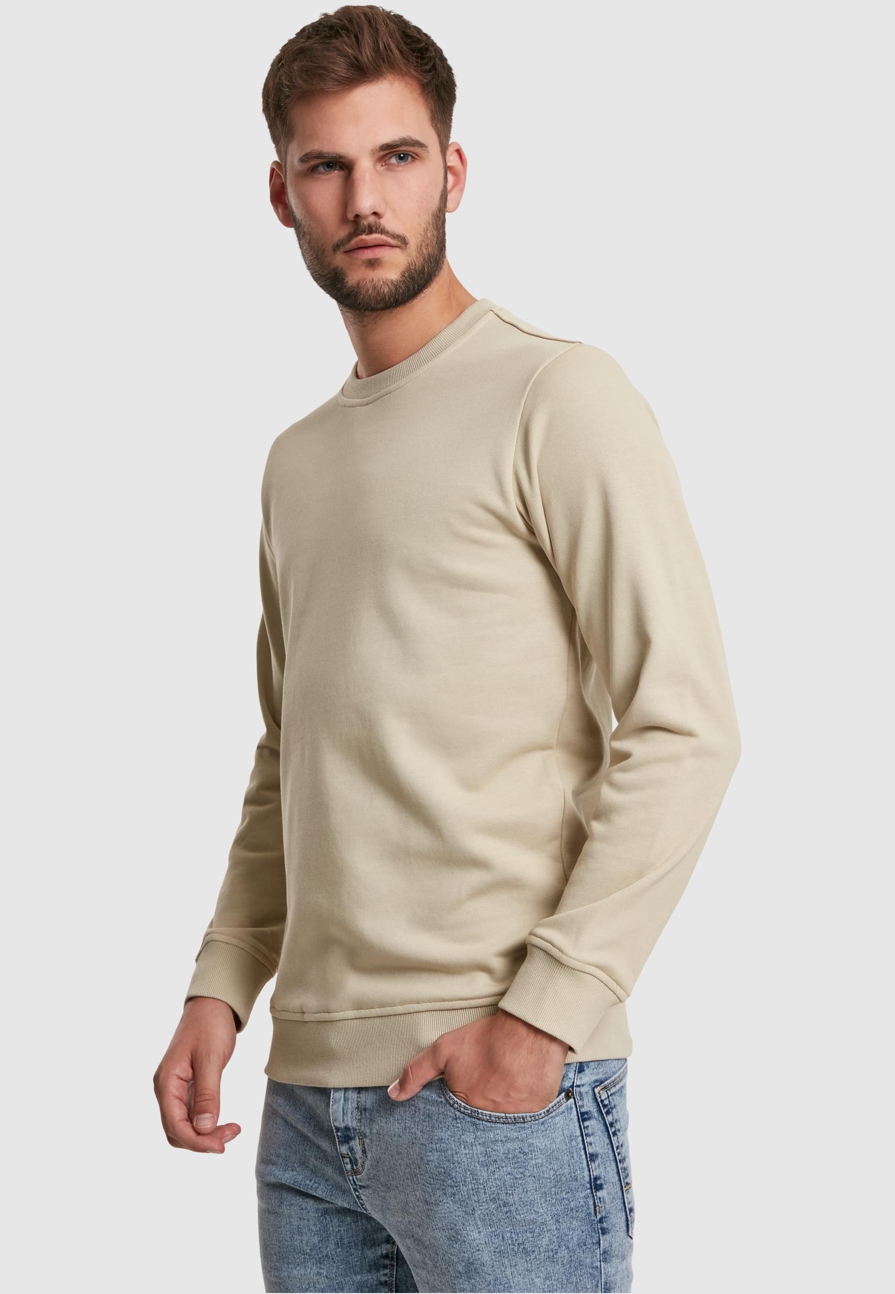 URBAN CLASSICS Rundhalspullover »Urban Classics Herren Basic Terry Crew«, (1 tlg.)