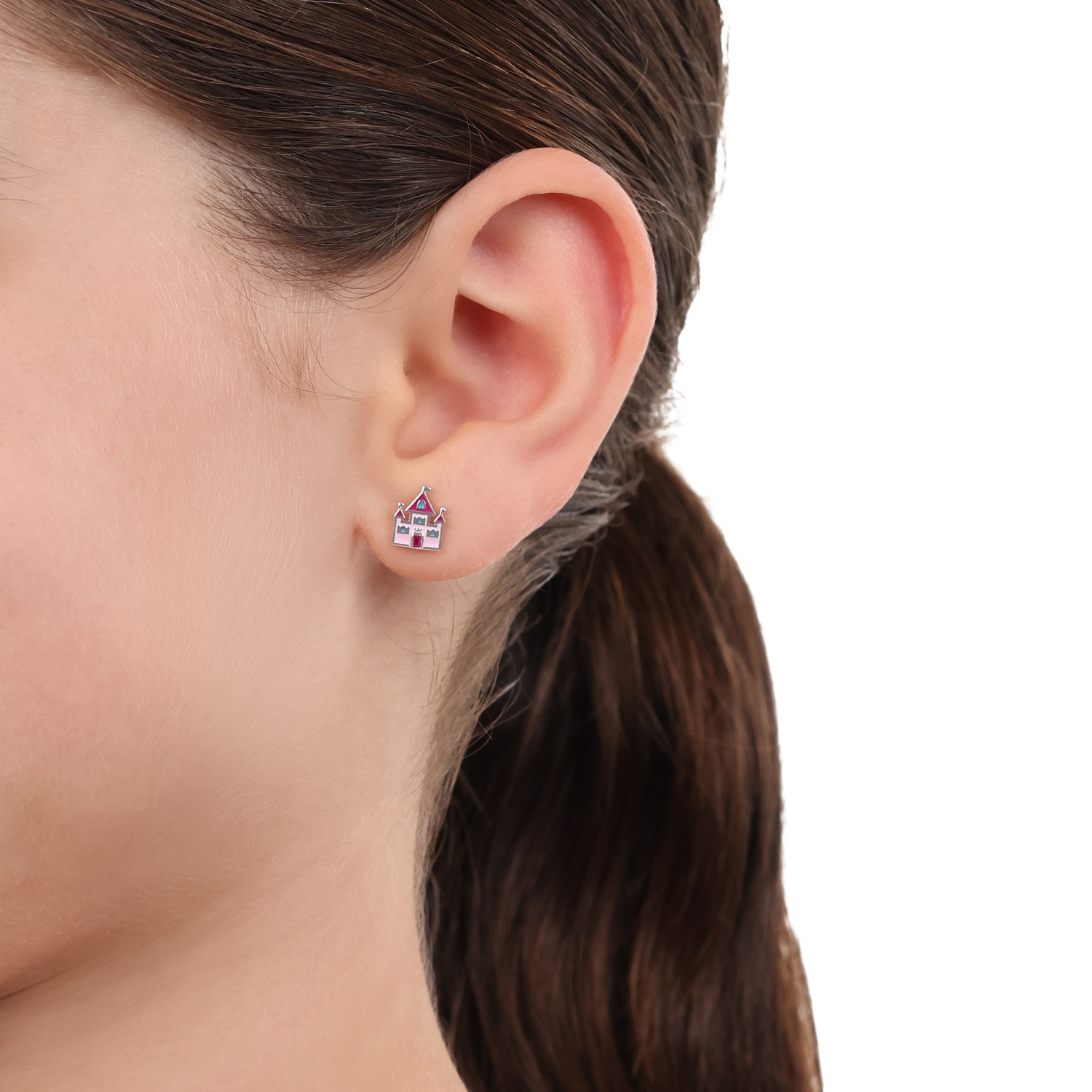 Prinzessin Lillifee Paar Ohrstecker »Schloss-Motiv, 2039763«, mit Zirkonia (synth.)