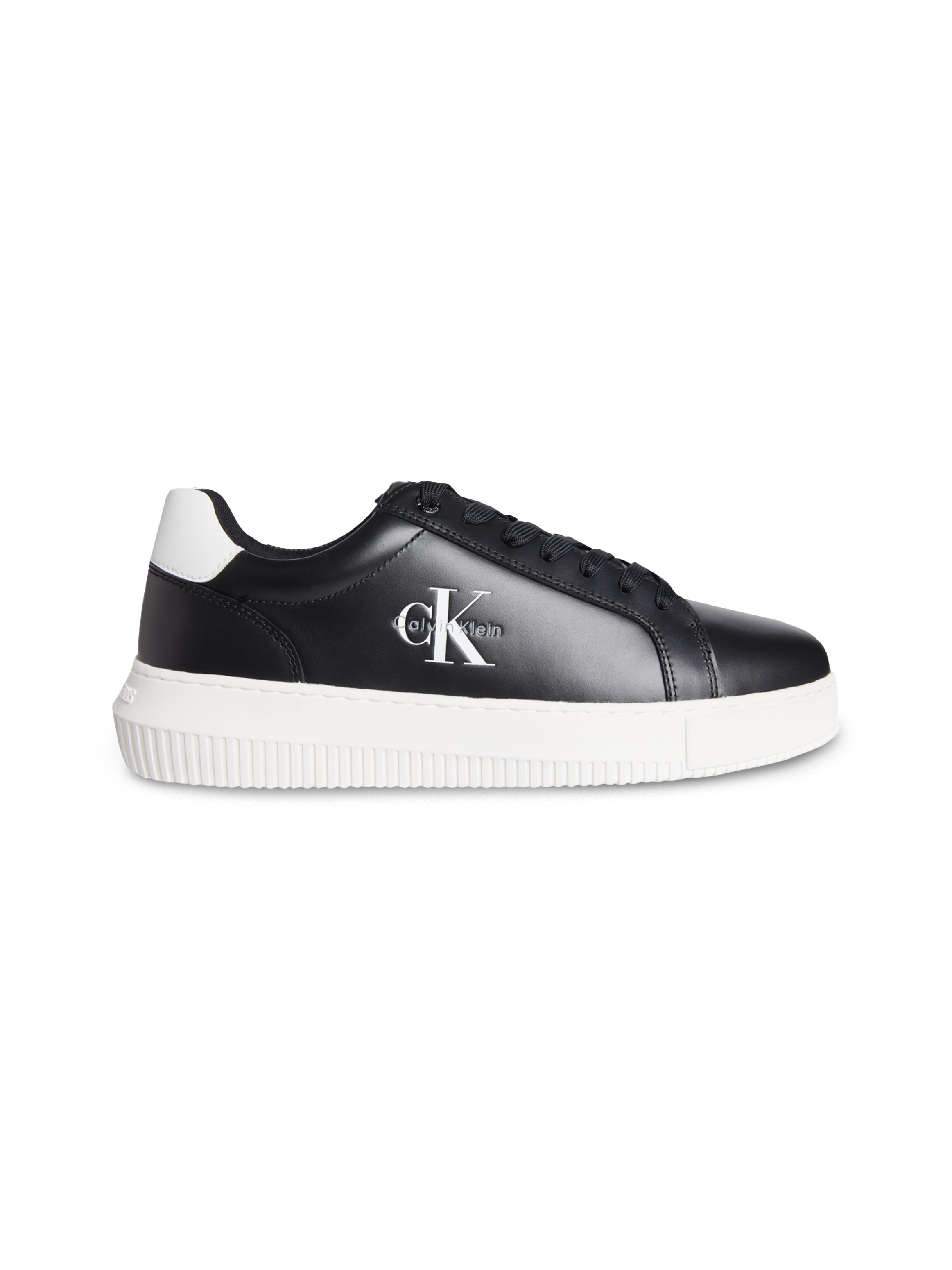 Calvin Klein Jeans Sneaker »CHUNKY CUPSOLE MONO LTH«, Schnürschuh, Halbschuh, Freizeitsneaker mit seitlichem Logo