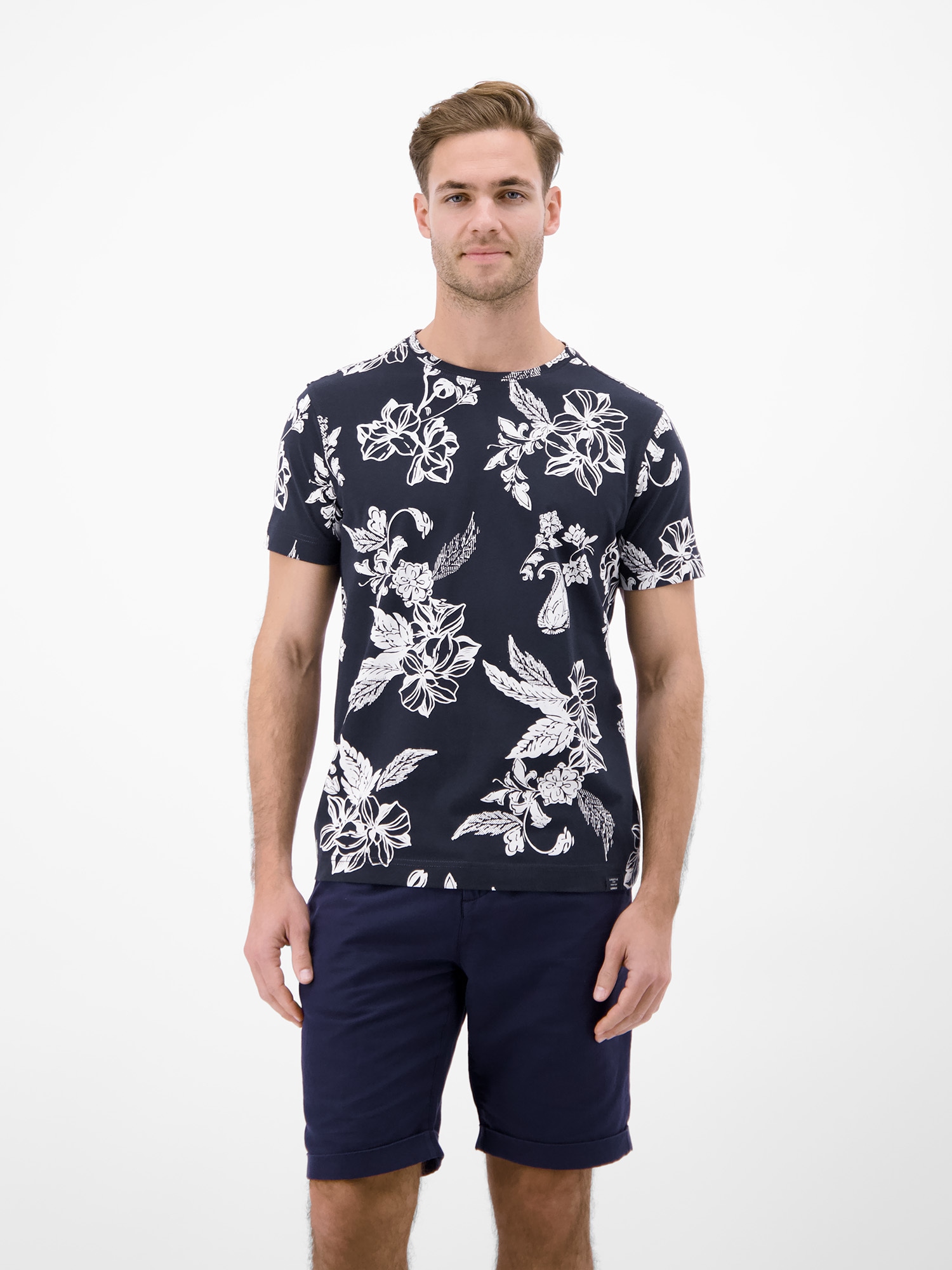 LERROS 1100000002199 "T-Shirt mit O-Neck und floralem All-over-Print"