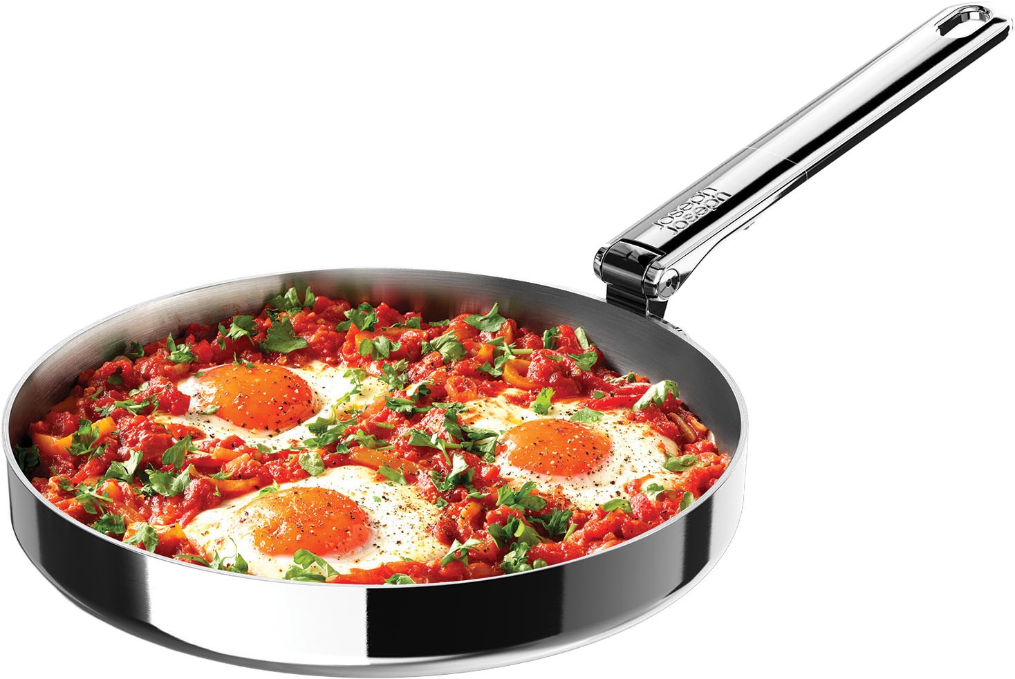 Joseph Joseph Bratpfanne »Space Steel Edelstahl-Bratpfanne mit einklappbarem Griff« Edelstahl 1 tlg.