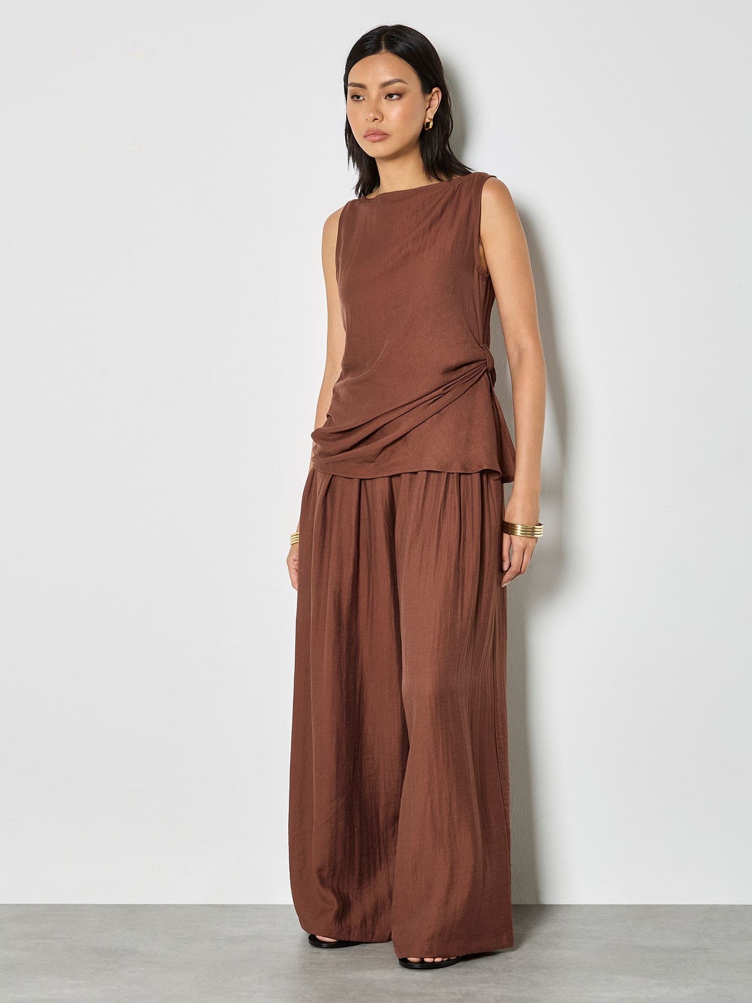 Apricot Palazzohose »Weite Hose aus strukturiertem Twill«  mit Plissee