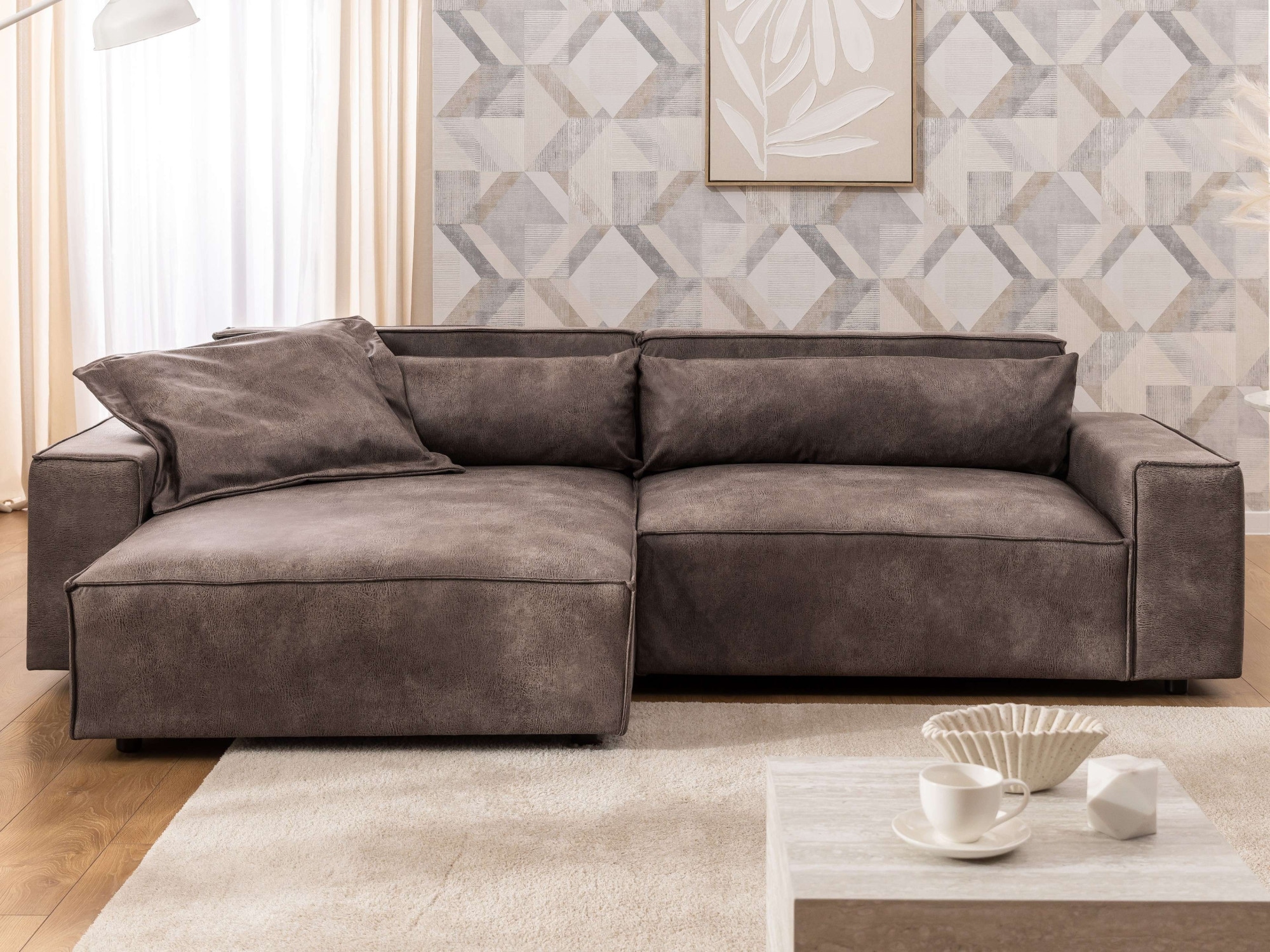 OTTO home Ecksofa "KINLEE Design-Sofa mit Recamiere rechts/links, Maße B/T/ günstig online kaufen