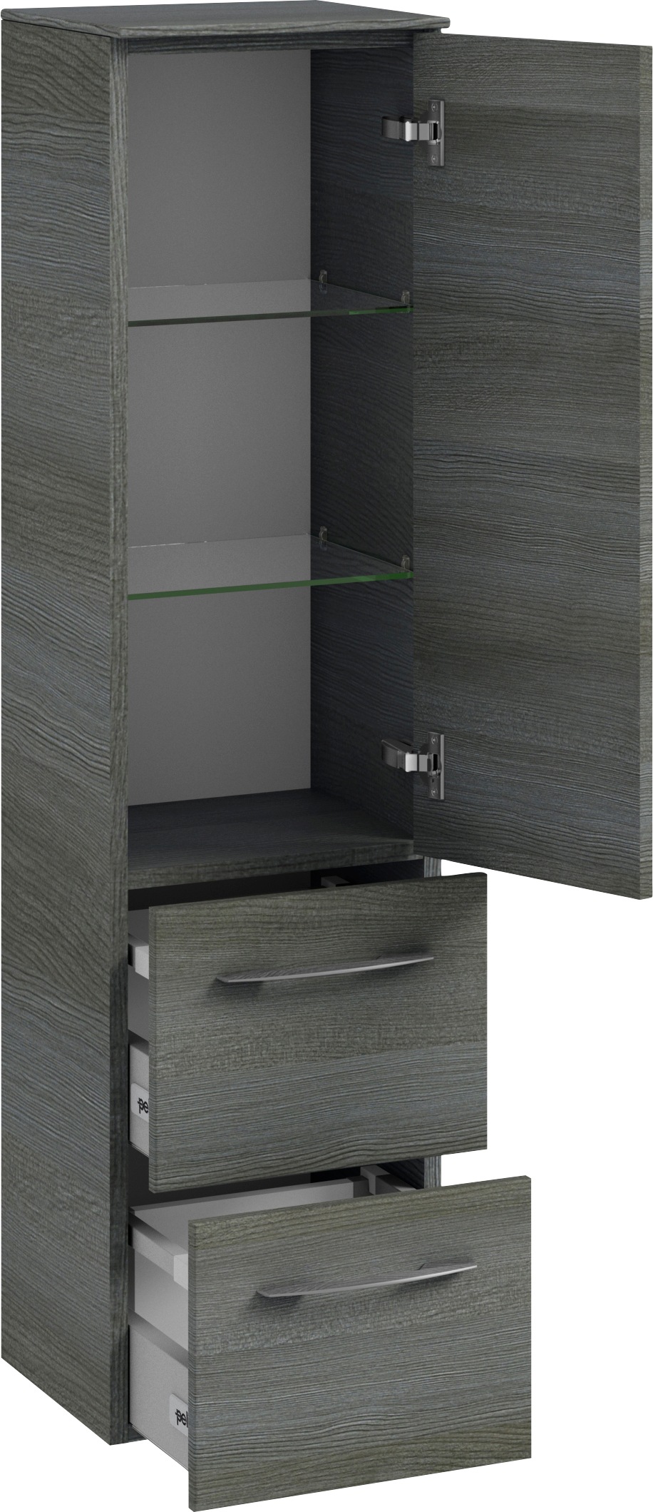 Saphir Badmöbel-Set »Cassca Sprint 3-teilig Mineralmarmor-Waschtisch mit LED-Spiegelschrank«, (4 St.), mit Midischrank, inkl. Türdämpfer, 6 Türen, 4 Türen