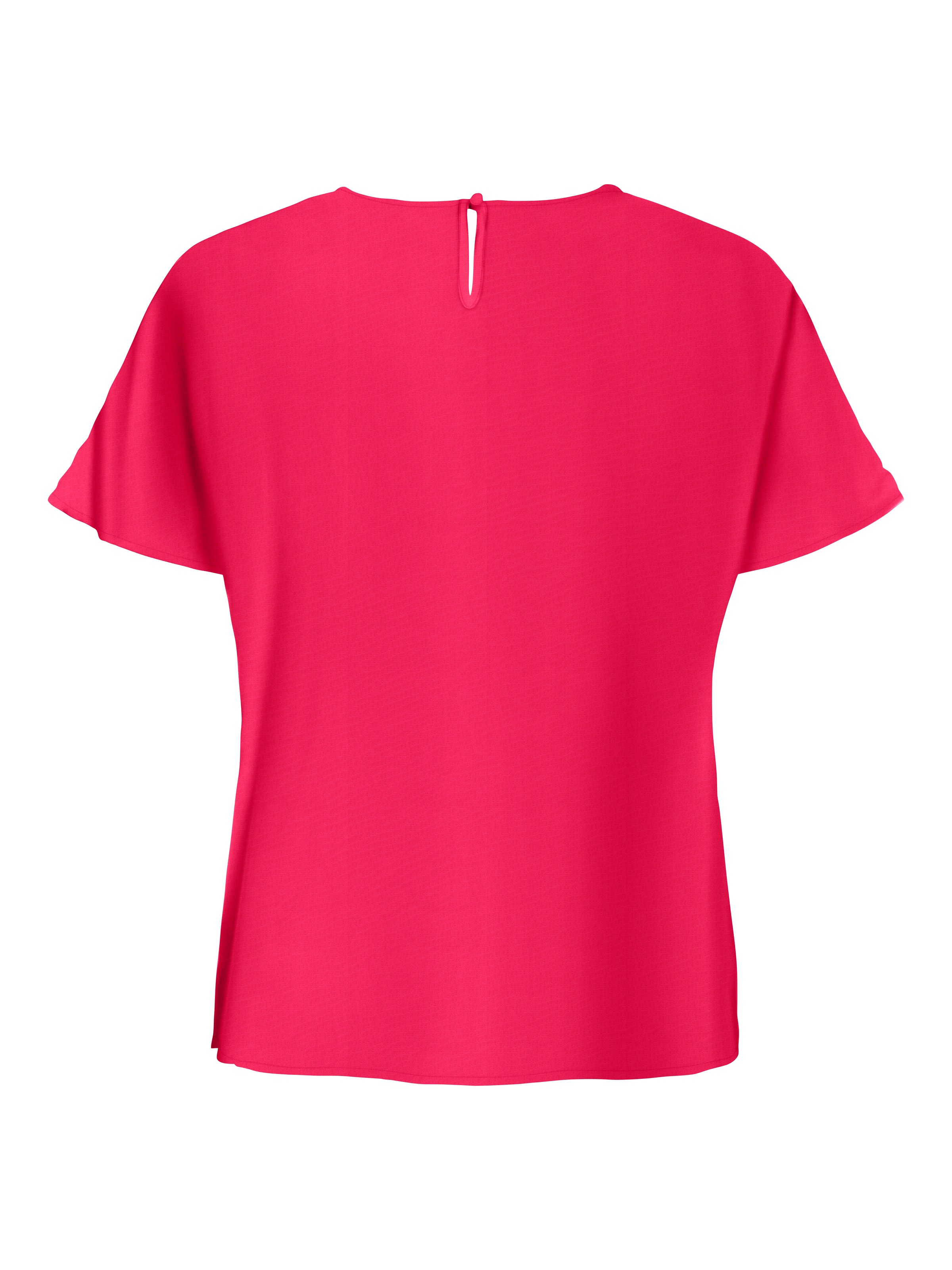 Shirtbluse ONLY CARMAKOMA "CARMETTA LIFE V-NECK SS TOP WVN NOOS", Damen, Gr. 52, raspberry, Jersey, Obermaterial: 100% Polyester, unifarben, regular fit normal, V-Ausschnitt, Blusen 2