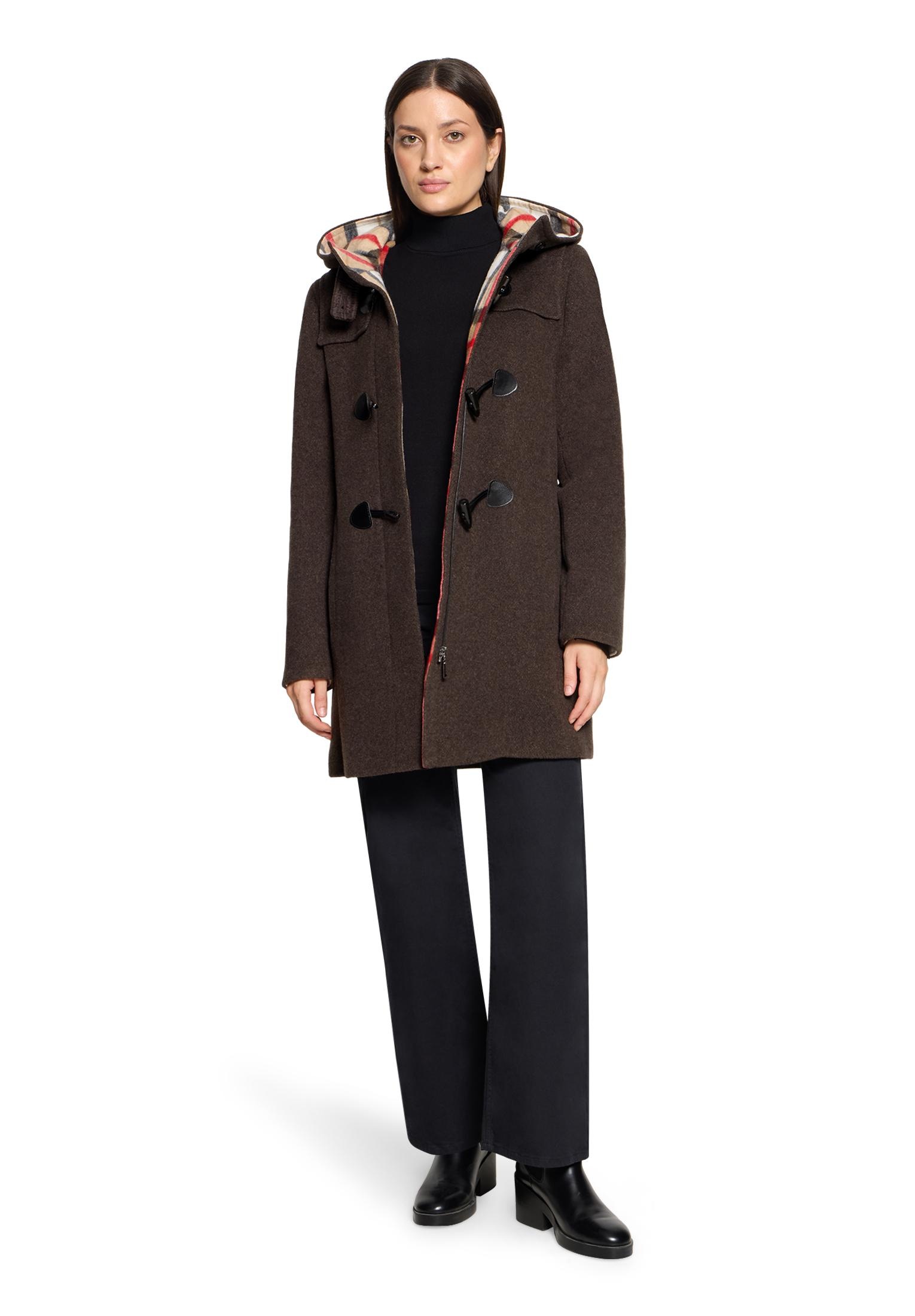 Gil Bret Dufflecoat Dufflecoat mit Kapuze und kariertem Inlay