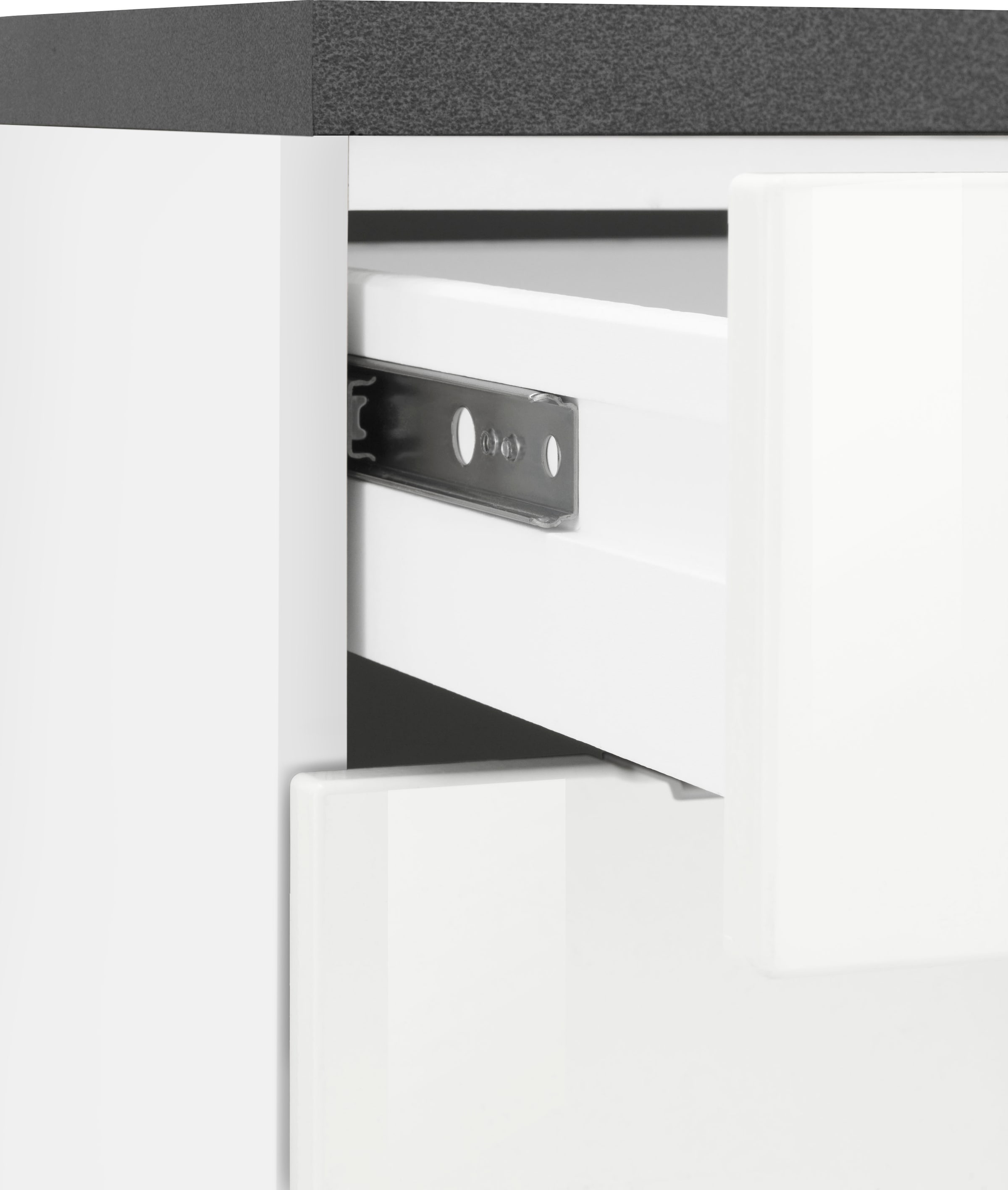 KOCHSTATION Küchenzeile »KS-Brindisi«, Breite 280 cm, wahlweise mit E-Geräten, mit MDF-Fronten und Regal