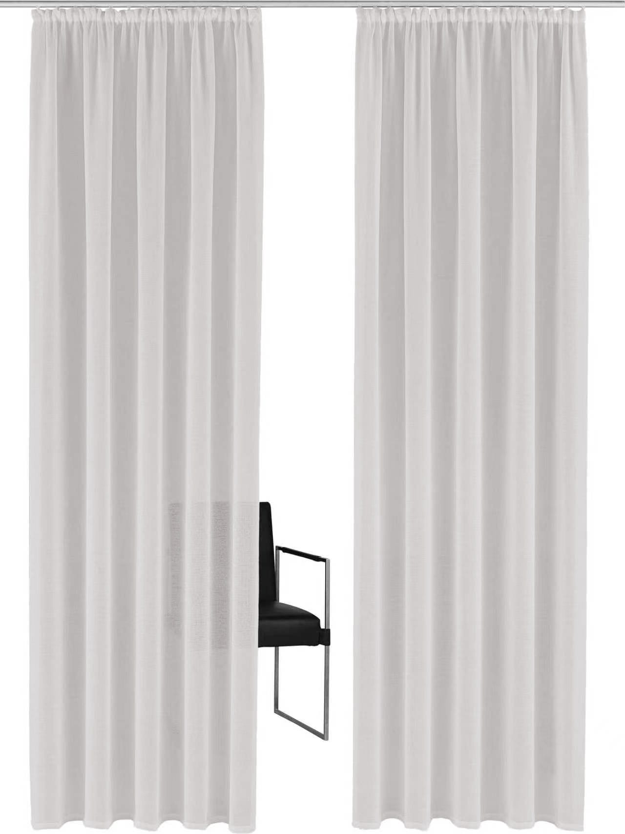 OTTO home Gardine »TENDER, 1 Stück, Kräuselband, transparent, Leinen Optik« Kräuselband 1 Stk. tlg. Leinen Optik mit Struktur, monochrom, Bestseller