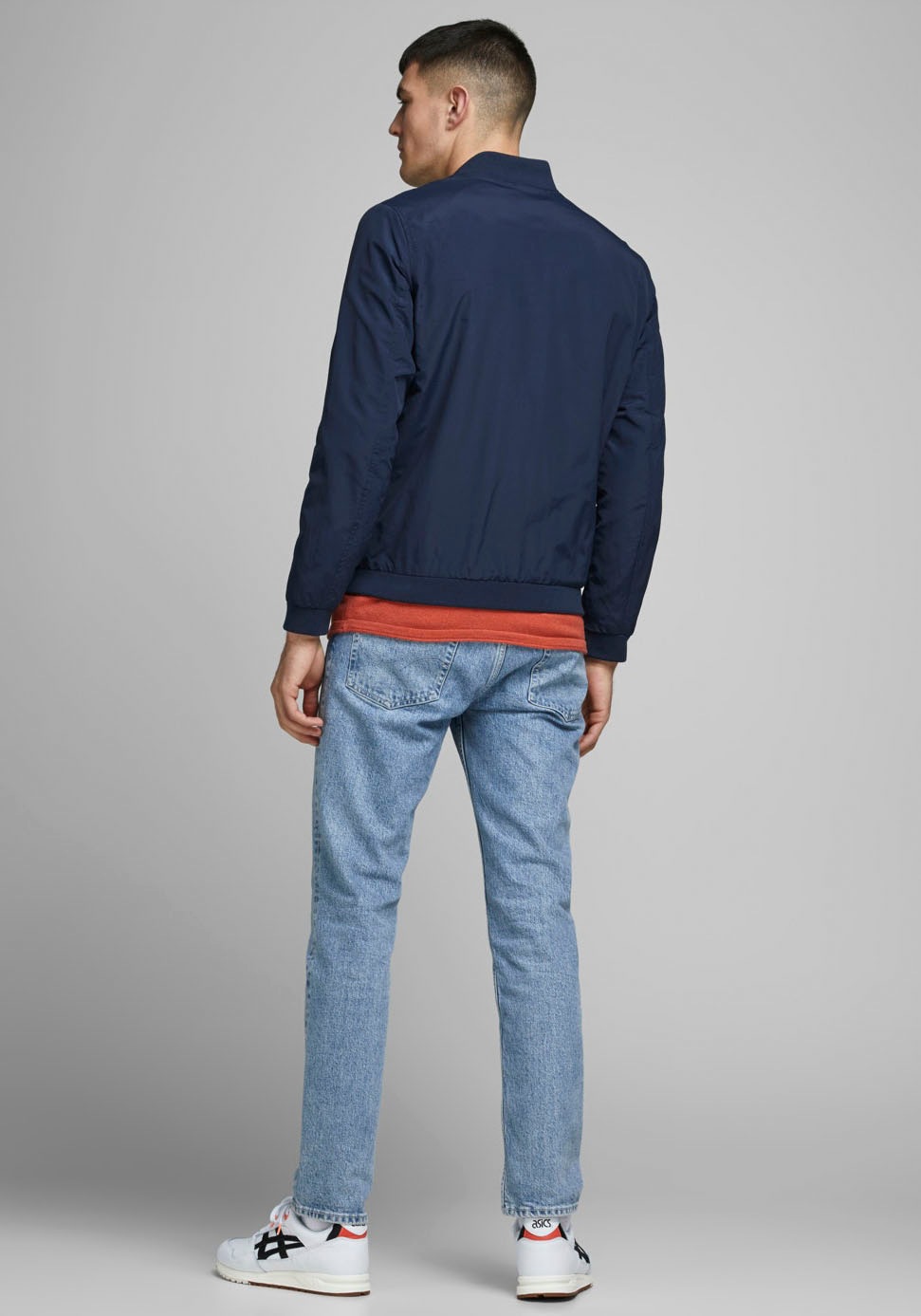 Jack & Jones Bomberjacke "JJERUSH mit geripptem Kragen und Taschen", unifar günstig online kaufen