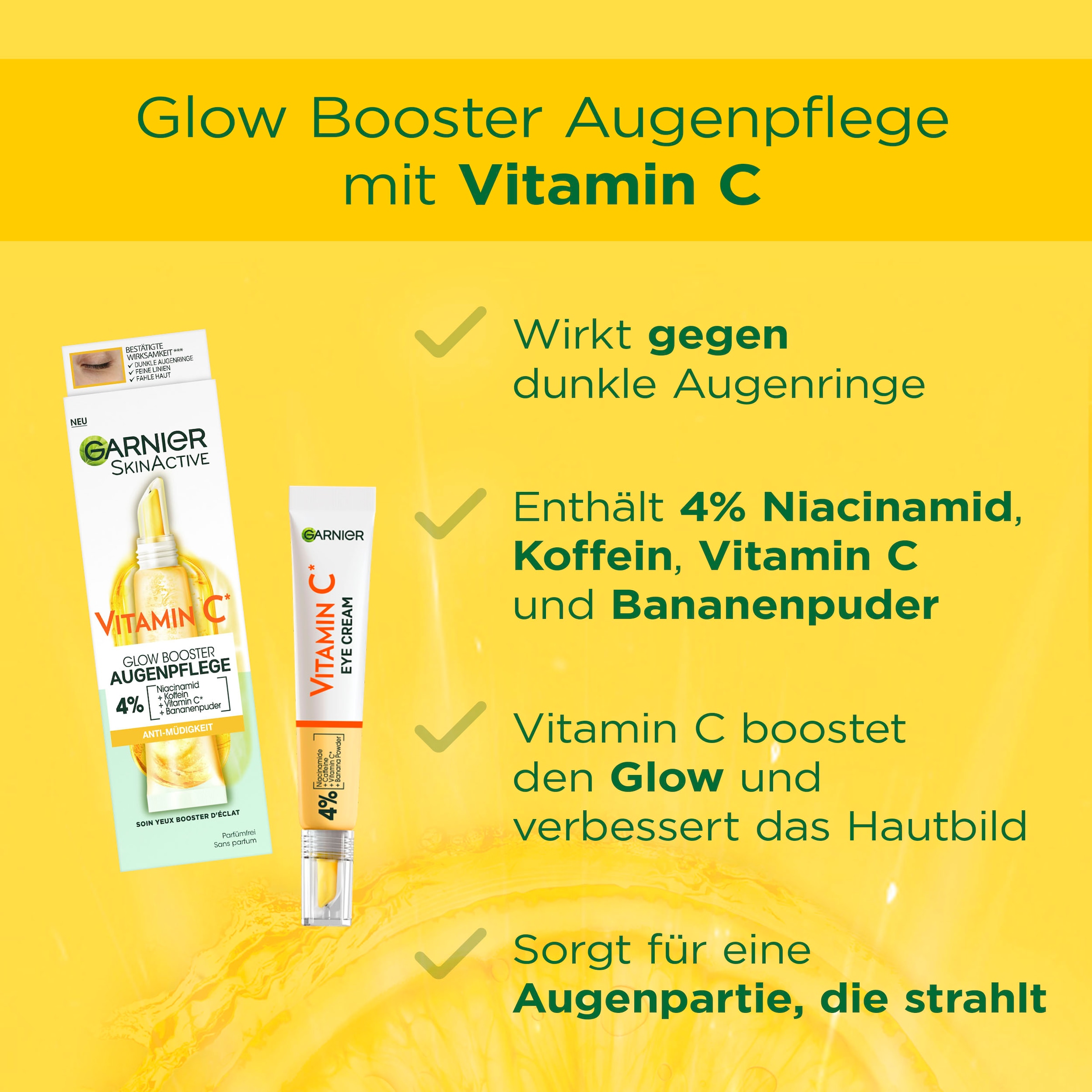 GARNIER Gesichtspflege-Set »Vitamin C Glow Booster Set«, (Set, 2 tlg.), mit hoher Wirksamkeit