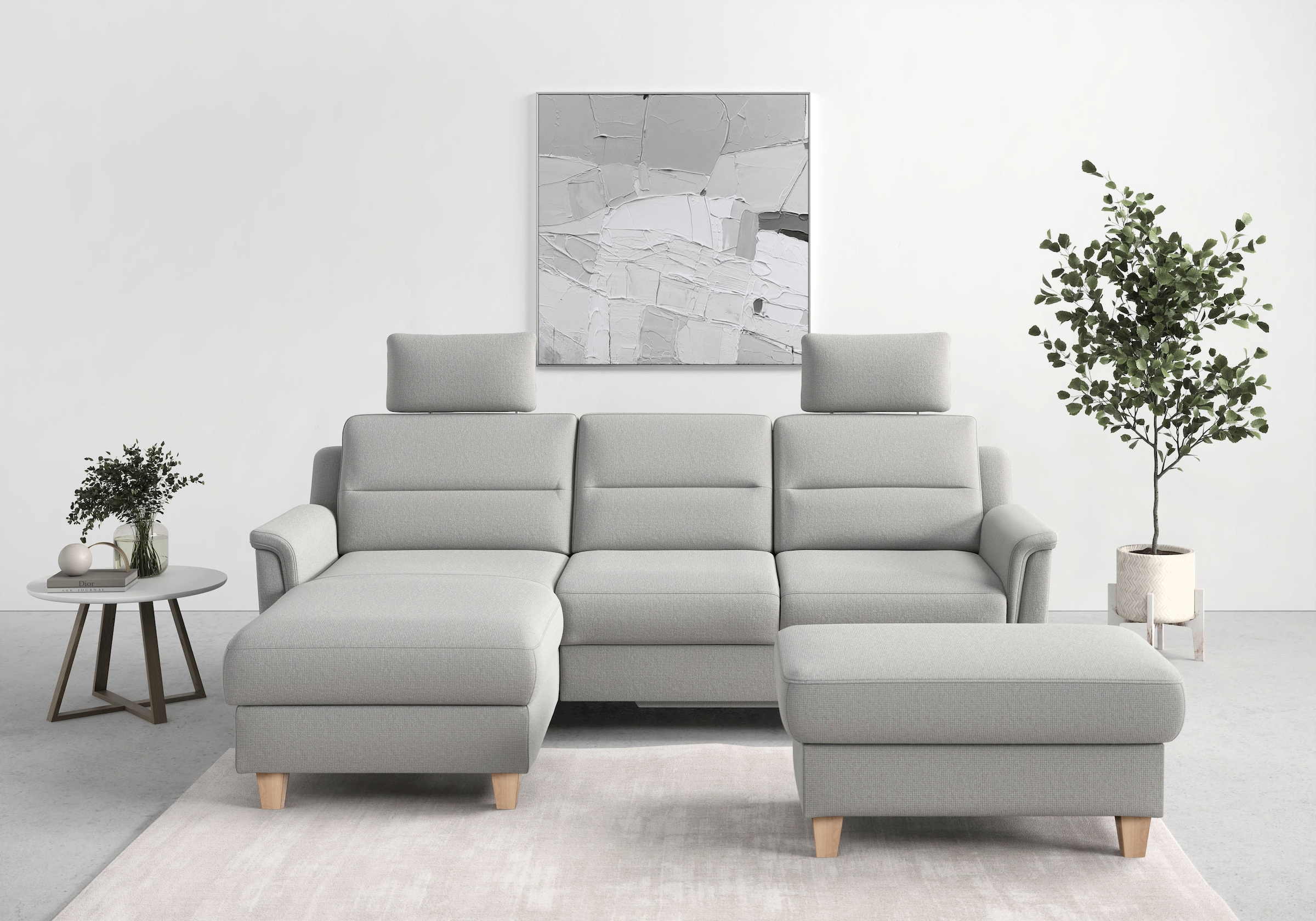 sit&more Ecksofa "Farö L-Form" inklusive Federkern, wahlweise mit Schlaffunktion und Bettkasten