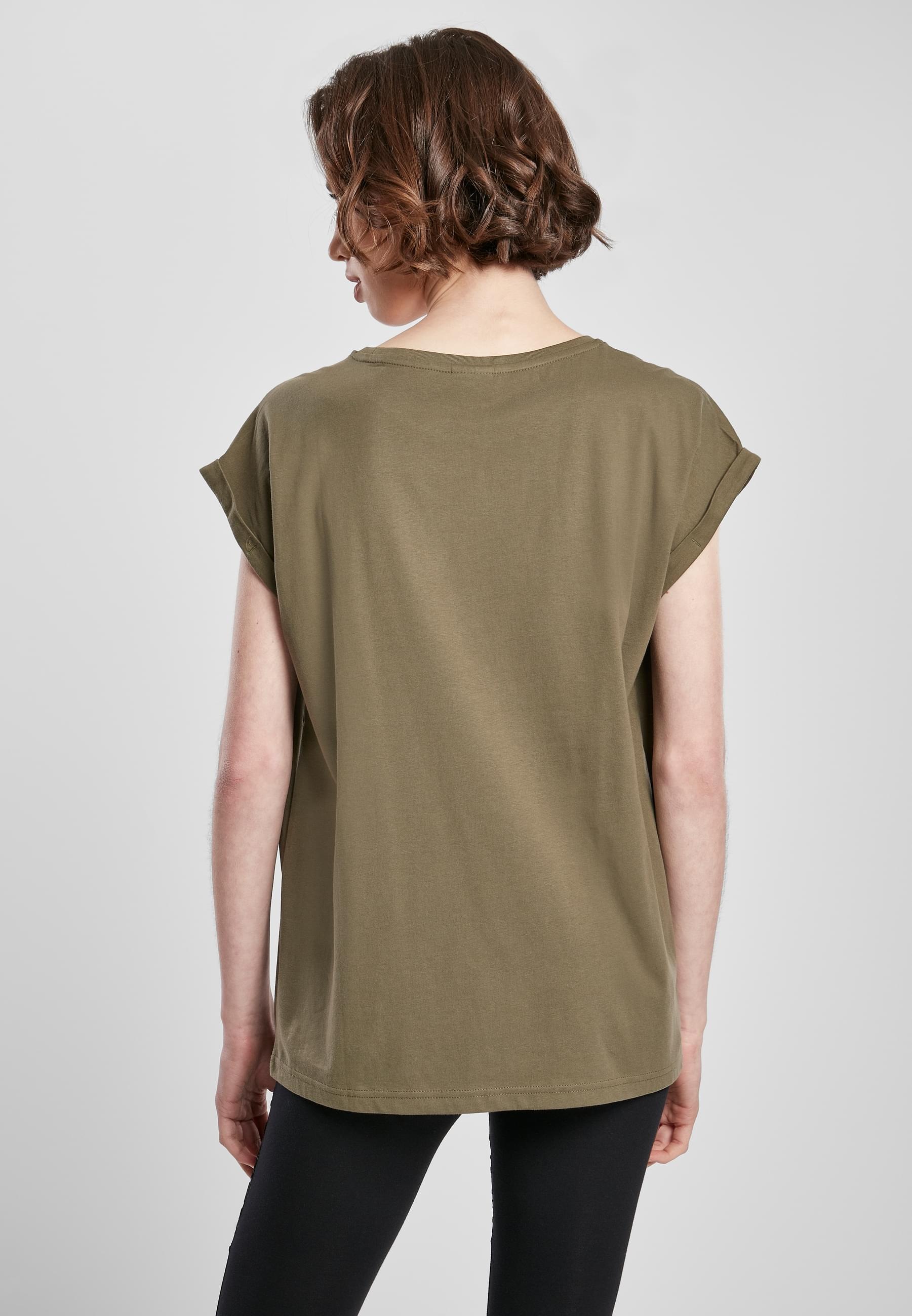 URBAN CLASSICS Kurzarmshirt »Urban Classics Damen Ladies Organic Extended Shoulder Tee«, (1 tlg.)