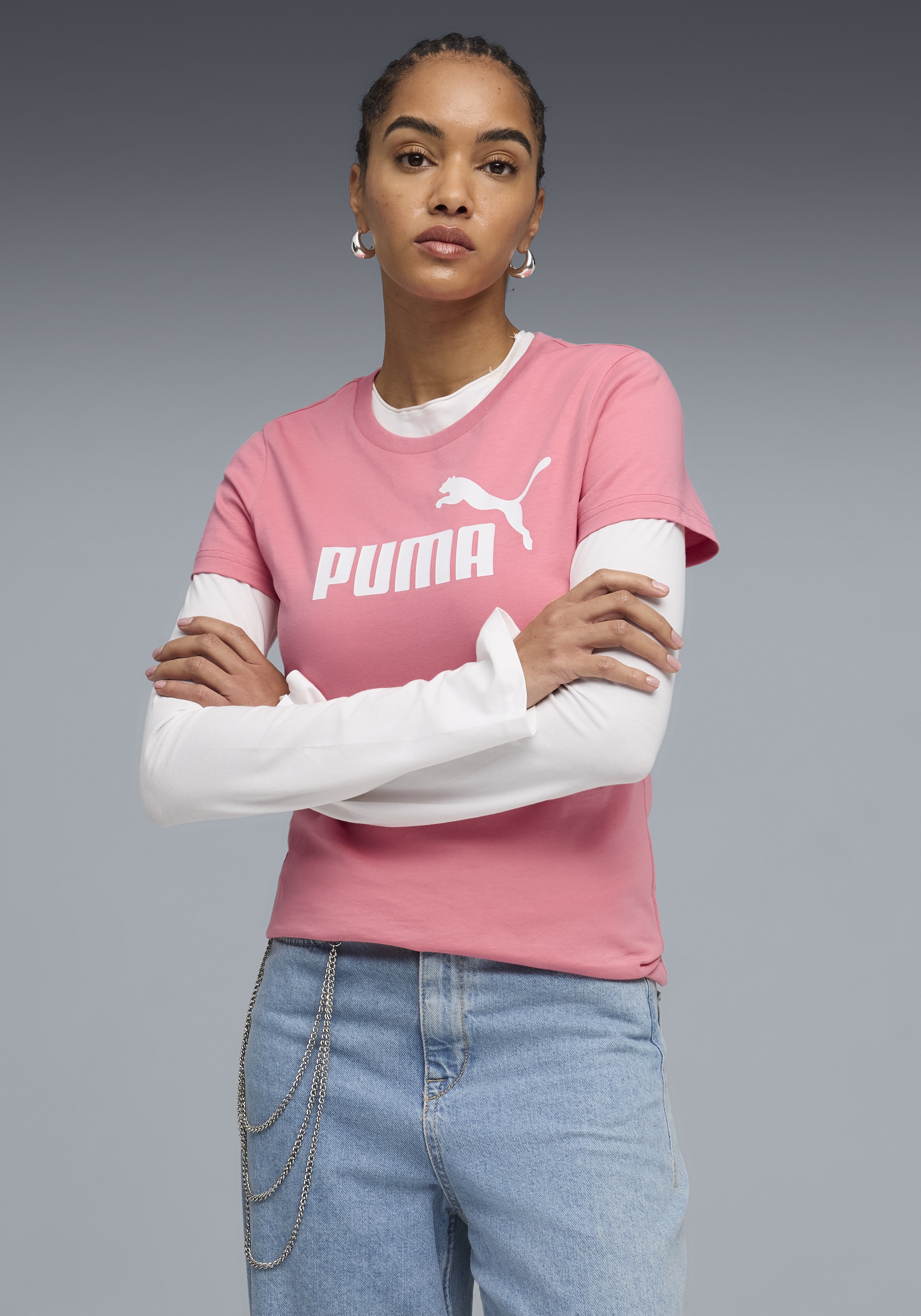 PUMA T-Shirt "ESS NO. 1 LOGO TEE (S)" Regular Fit, Kurzarm, mit Rundhalsaus günstig online kaufen