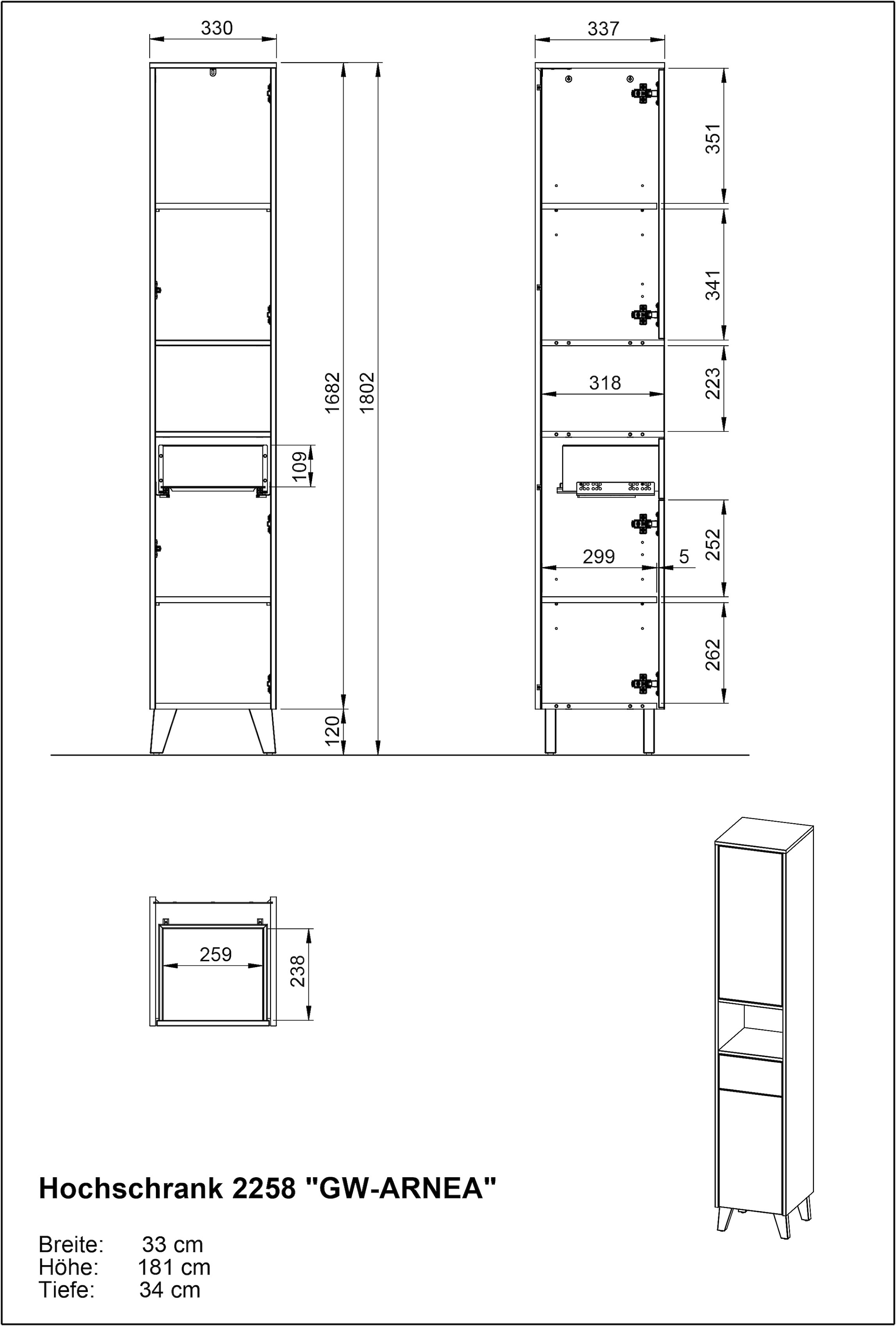 GERMANIA Badmöbel-Set »GW-Arnea« 4 Stk. tlg.