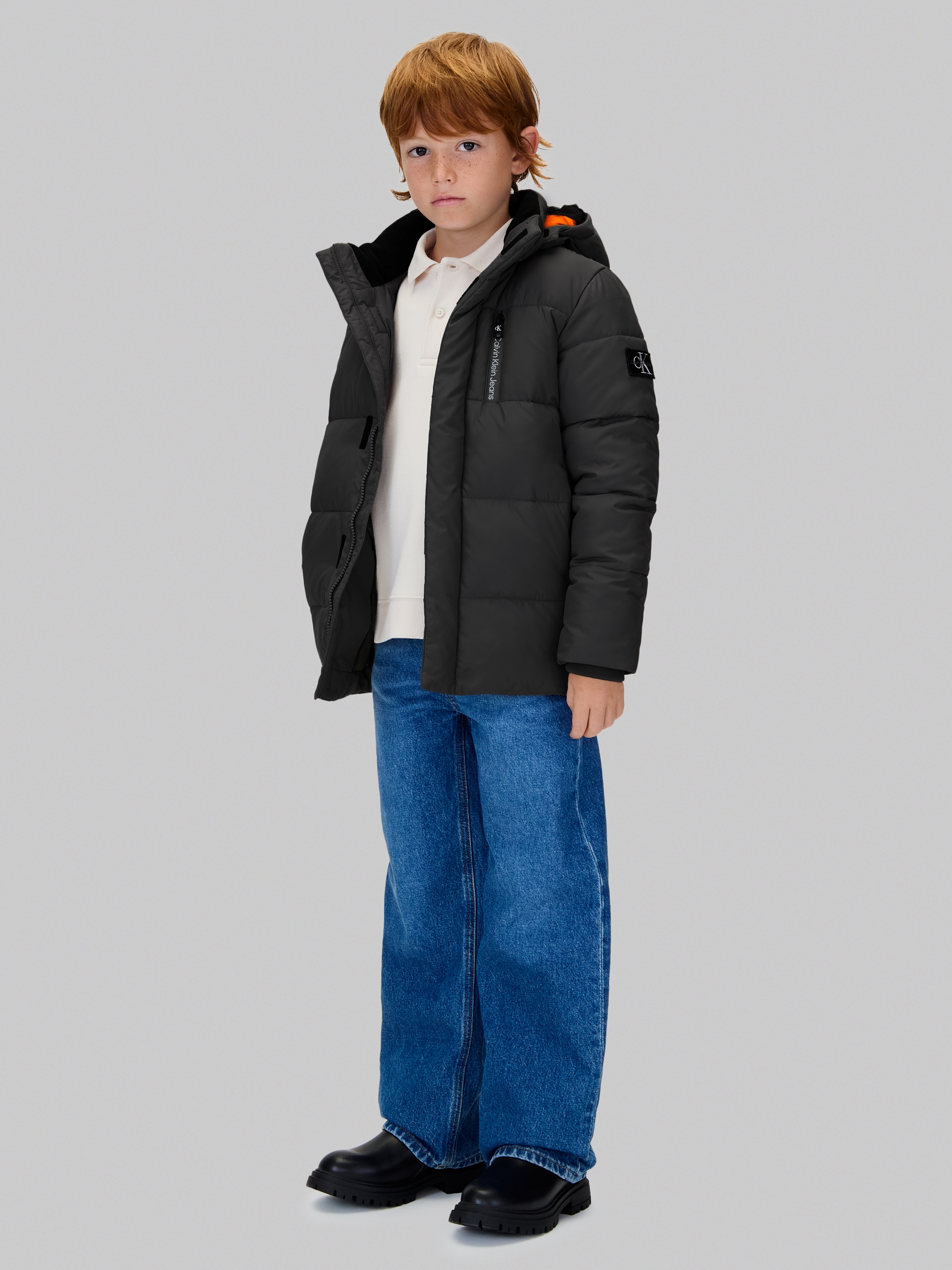Calvin Klein Jeans Winterjacke "ESSENTIAL PUFFER JACKET" mit Kapuze für Kinder bis 16 Jahre, mit abnehmbarer Kapuze