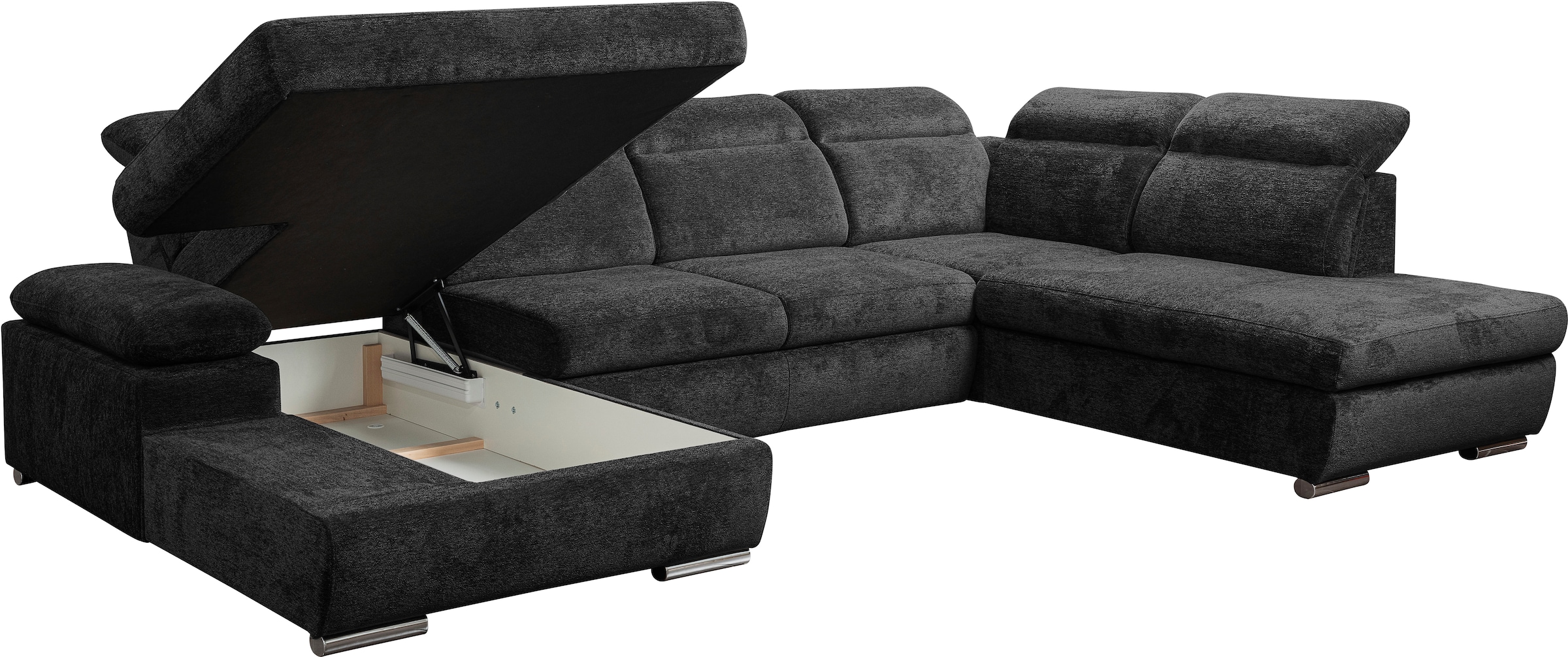 WERK2 Wohnlandschaft »Cordoba inkl. Bett, Bettkasten und Kopfteilfunktion, Breite 359cm«