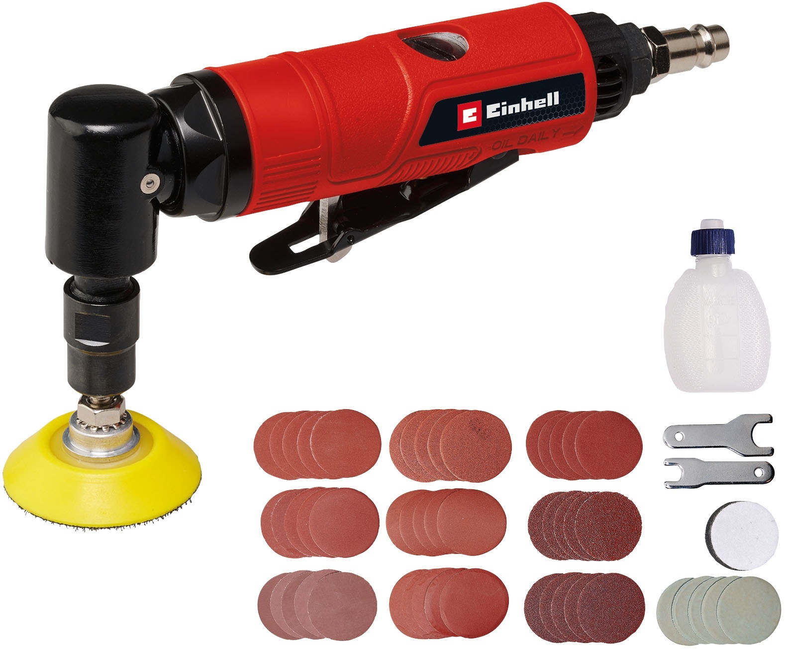 Einhell Winkelschleifer "TC-PA 50" Set, 14 Stk. tlg. Druckluft, mit zahlreichem Zubehör für verschiedene Schleifarbeiten