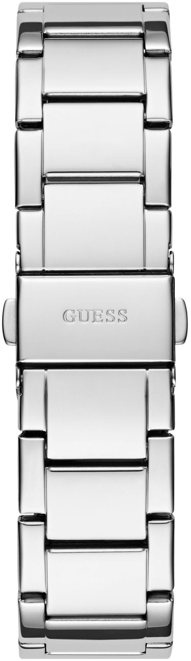 Guess Quarzuhr »PETAL«, Armbanduhr, Damenuhr, Kristallsteine, Mineralglas, Edelstahlarmband