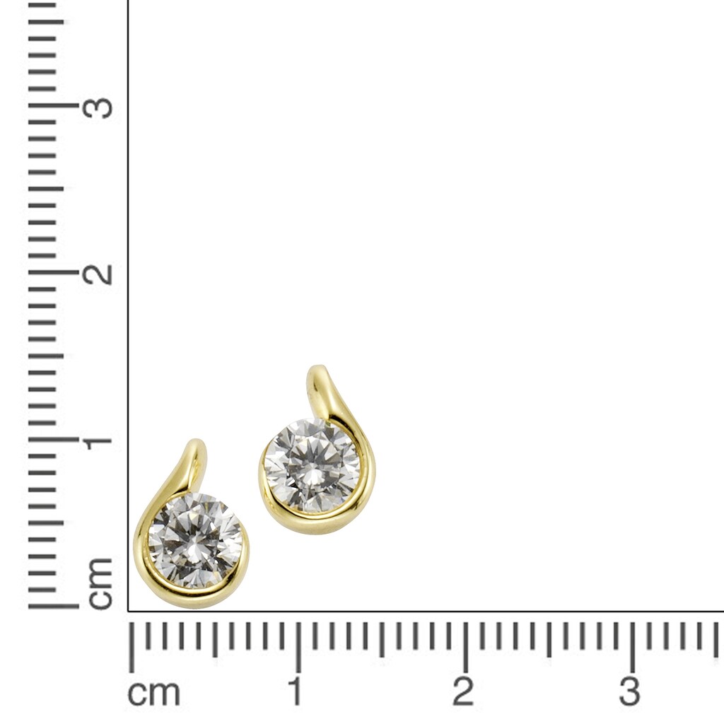 CELESTA Paar Ohrstecker »375/- Gelbgold Zirkonia«