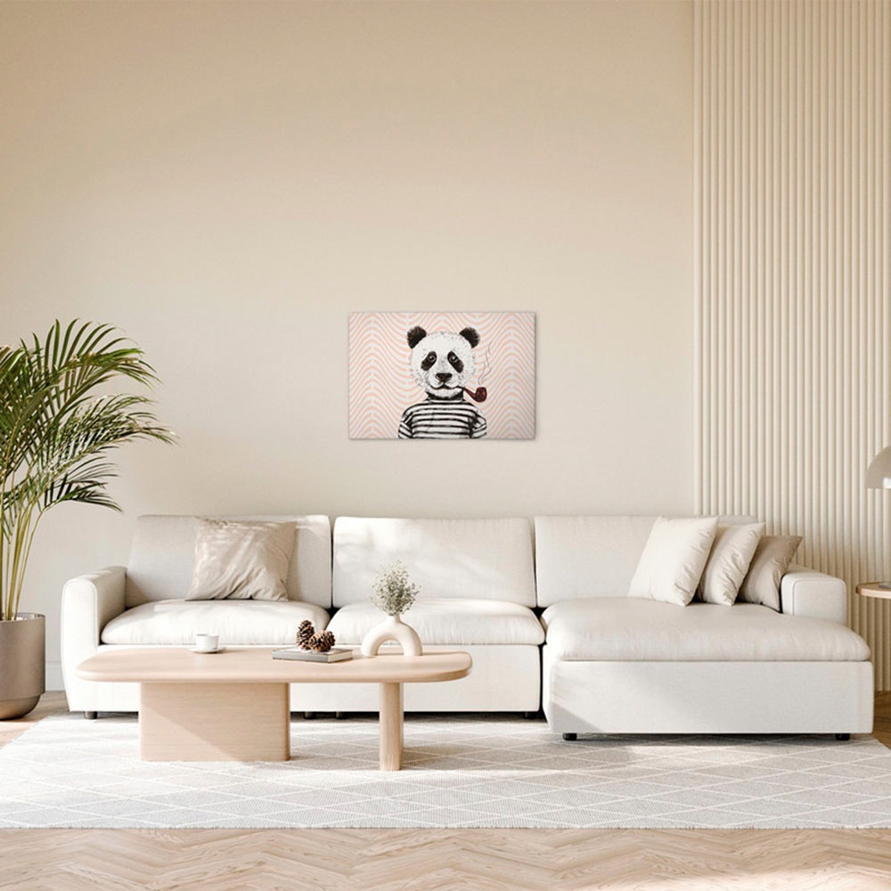 A.S. Création Leinwandbild "Modern Panda 2 - Wandbild Orange Weiß Keilrahme günstig online kaufen