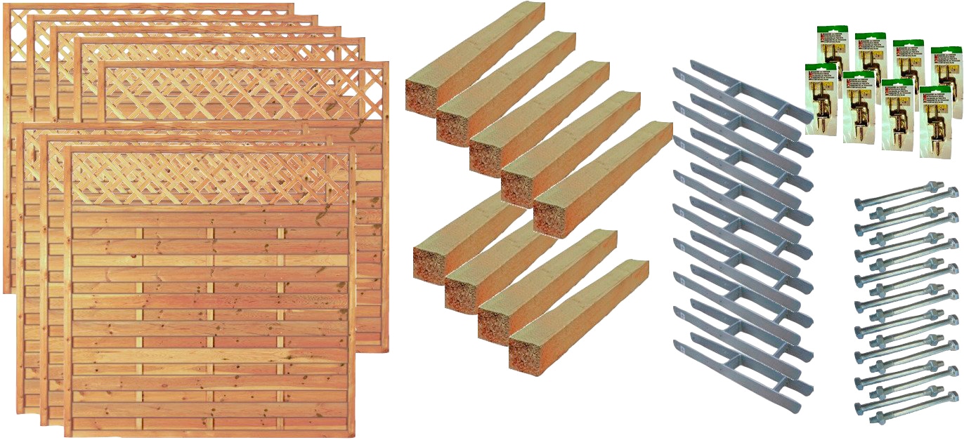 Tetzner & Jentzsch Dichtzaun "Memphis 6" 8 Elemente, LxH: 1521x180 cm günstig online kaufen