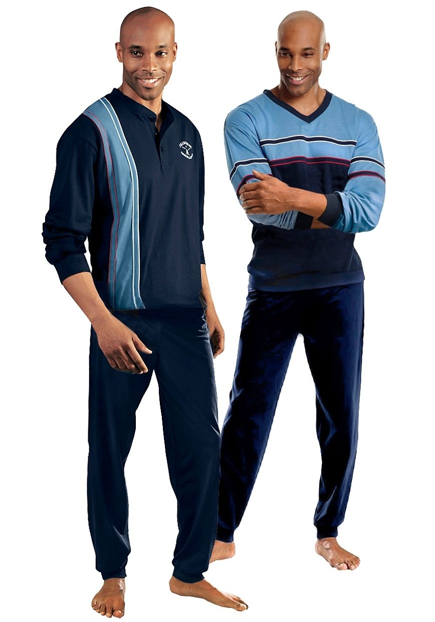 le jogger Pyjama Packung, 4 tlg. Schlafanzug für Herren in langer Form