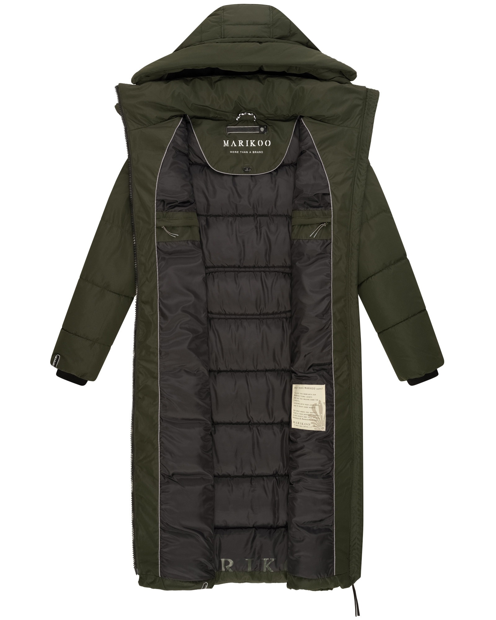 Marikoo Winterjacke »Nadeshikoo XIV«, extra langer Winter Mantel gesteppt