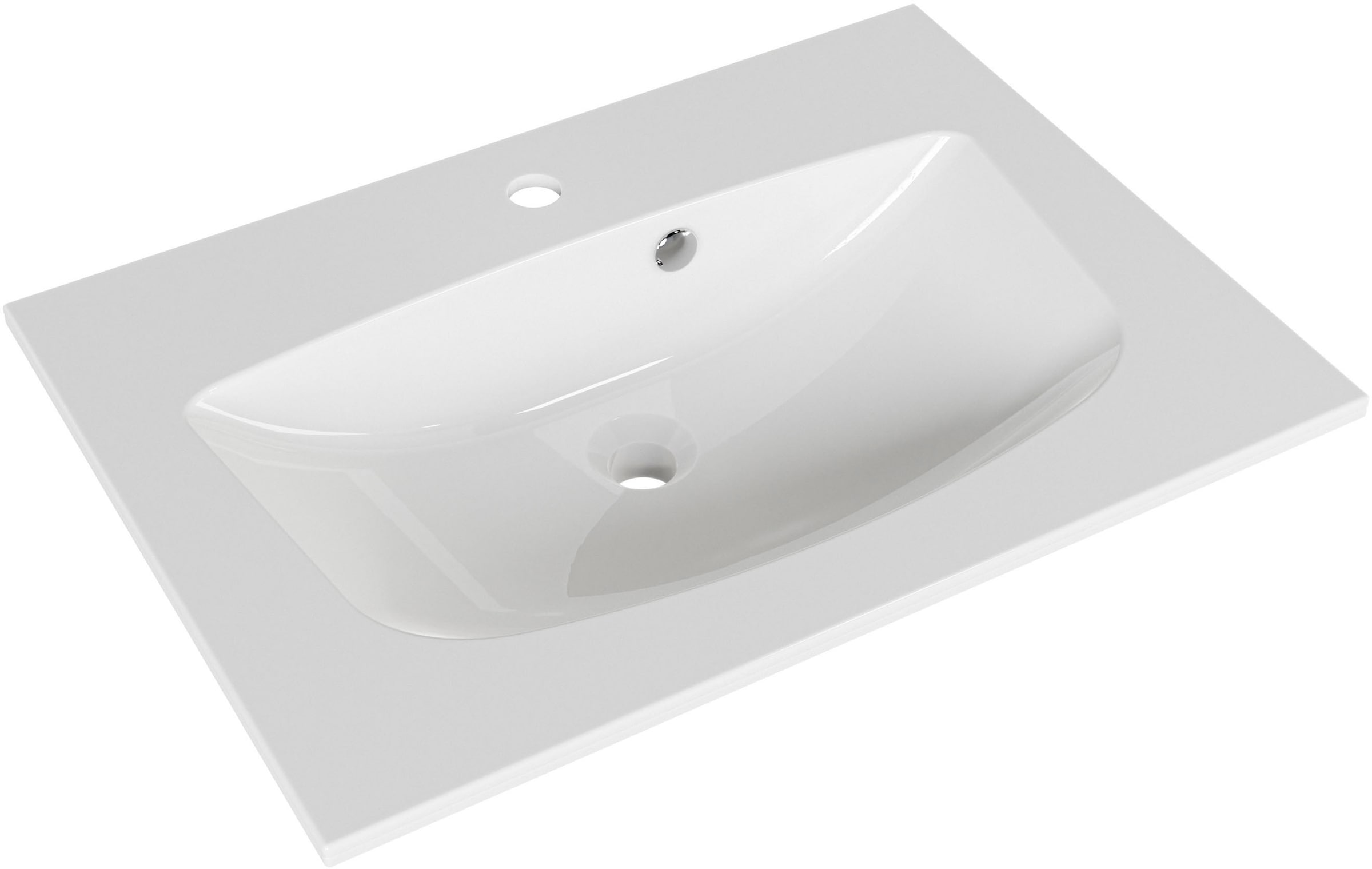Saphir Waschtisch »Serie 6025 Mineralmarmor-Waschtisch mit Unterschrank, 67 cm breit«, Waschplatz mit 2 Schubladen, hängend, verschiedene Ausführungen