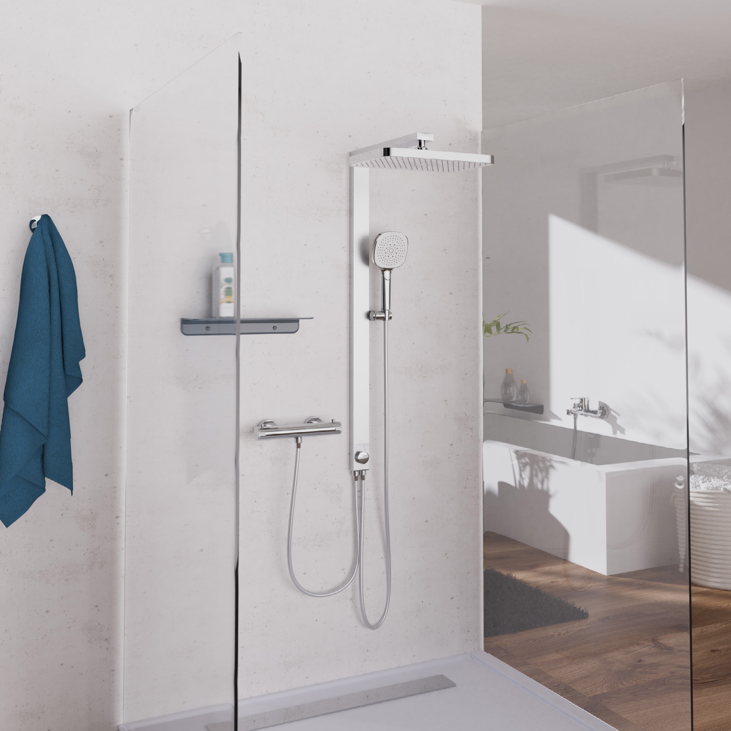 Schütte Brausegarnitur »LA PALMA« Komplett-Set,  Regendusche, mit Antikalk-Beschichtung, wassersparend