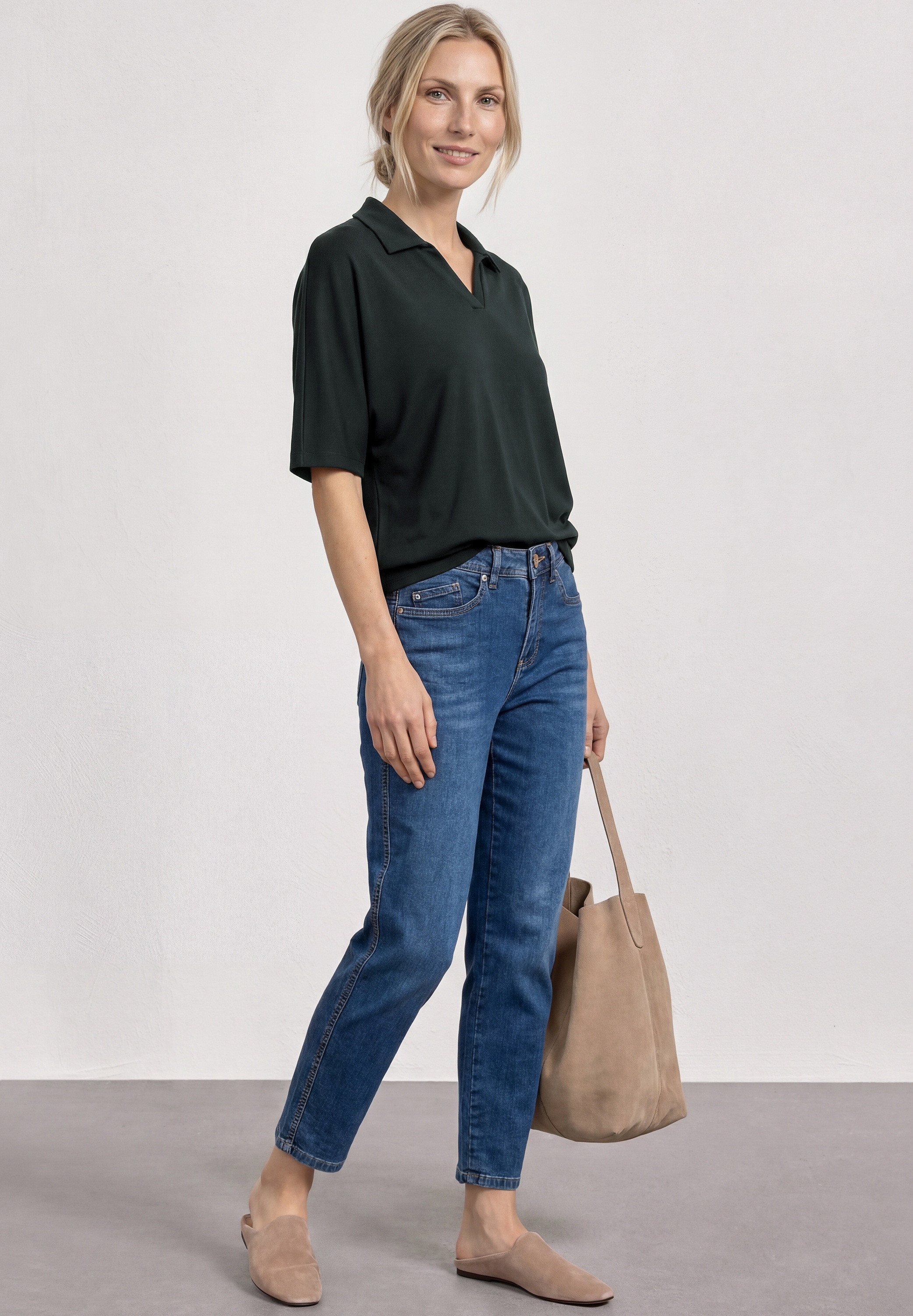STREET ONE Poloshirt im soften Baumwoll-Mix
