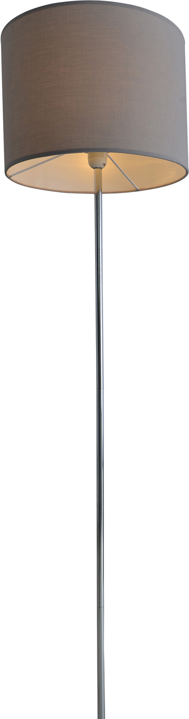 näve Stehlampe »New York«, 1 flammig, Leuchtmittel E27 | ohne Leuchtmittel, Höhe 160cm Durchmesser 34,5cm 1x E27 max 40W Schirm grau Gestell chrom
