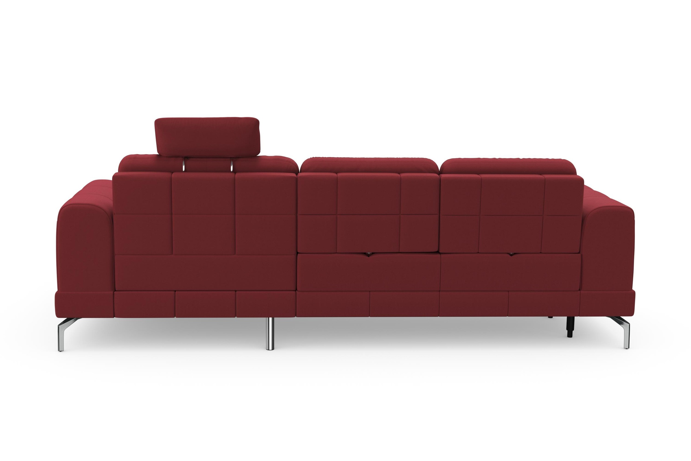 Ecksofa SIT & MORE "Bendigo L-Form", rot, B:284cm H:87cm T:175cm, Sofas, Ecksofa, inklusive Sitztiefenverstellung, Bodenfreiheit 15 cm, 2 Fußfarben 9