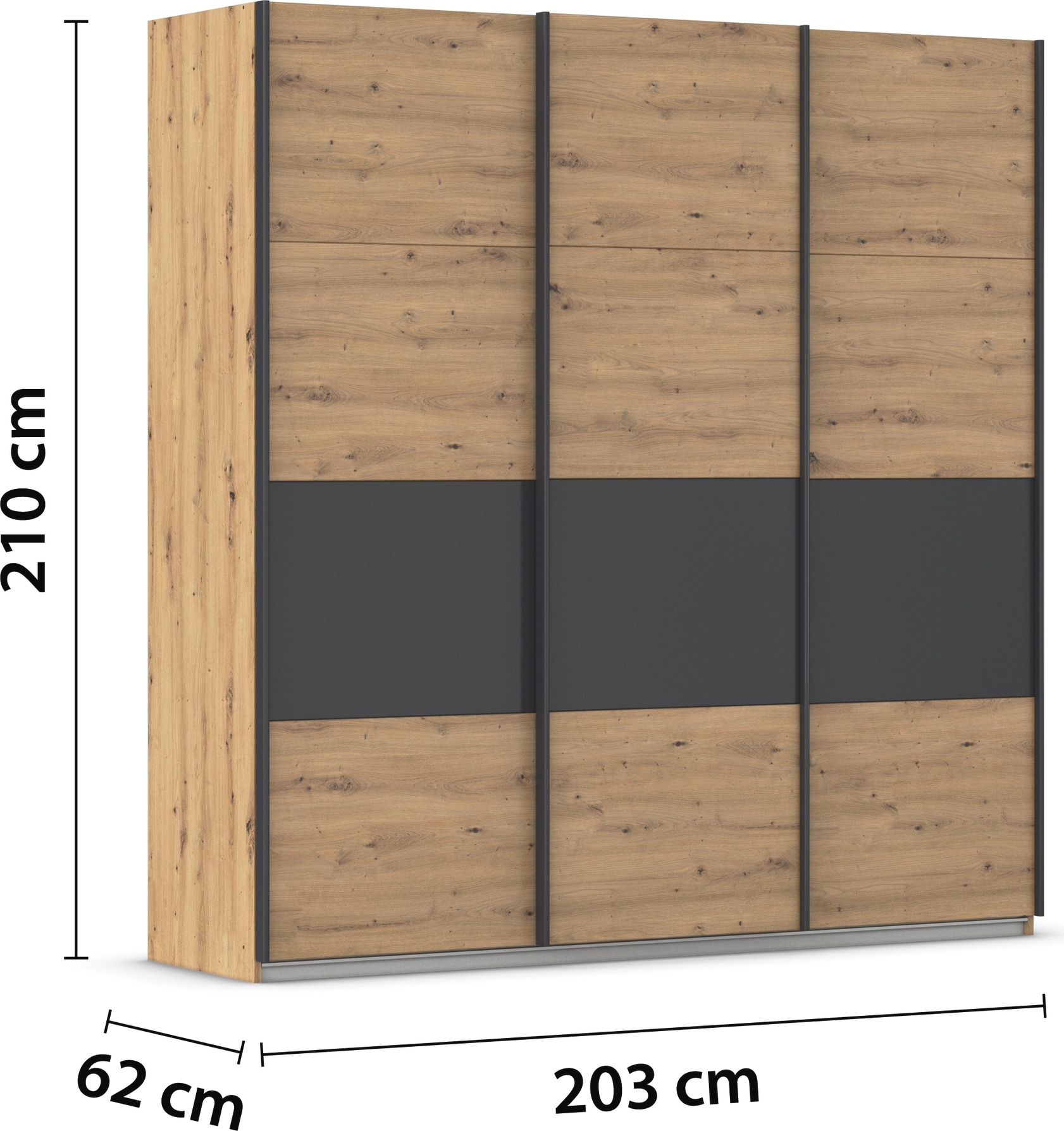 rauch Schwebetürenschrank »Schwebetürenschrank Kleiderschrank Schrank Garderobe CORTONA«, inkl. Inneneinteilung, 2 Stoffboxen und zusätzlichen Einlegeböden