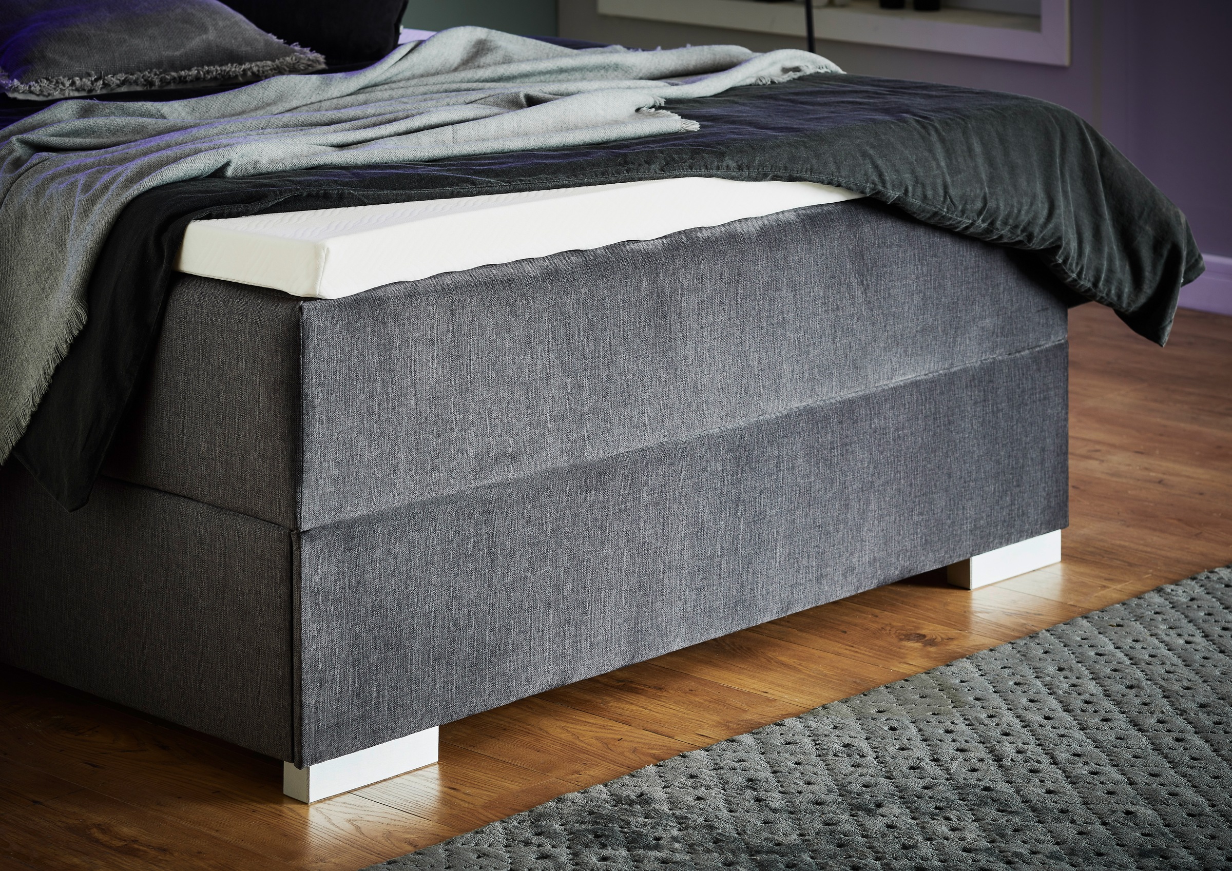 meise.möbel Boxbett »Colorado«, inkl. LED-Beleuchtung im Kopfteil, Bettkasten und Topper