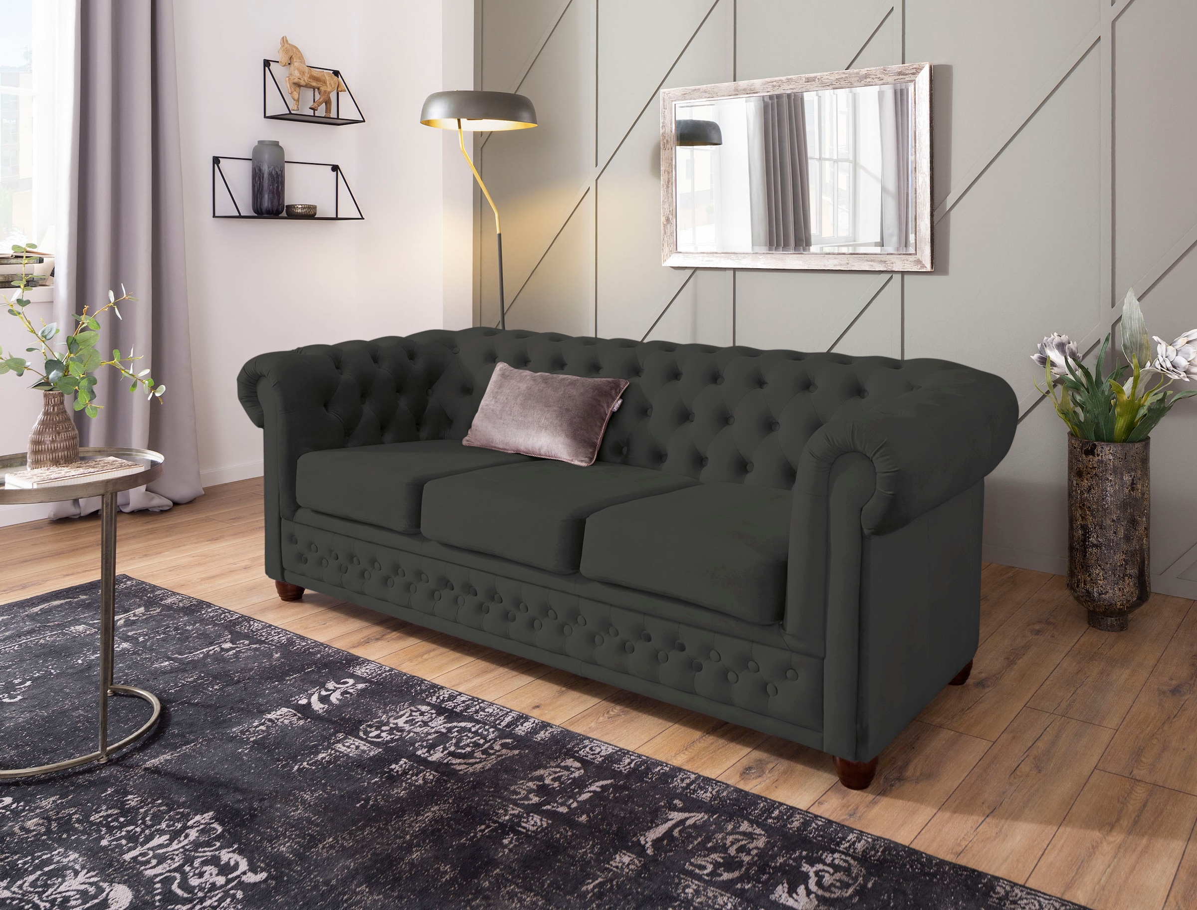 Home affaire Chesterfield-Sofa "New Castle", mit hochwertiger Knopfheftung günstig online kaufen