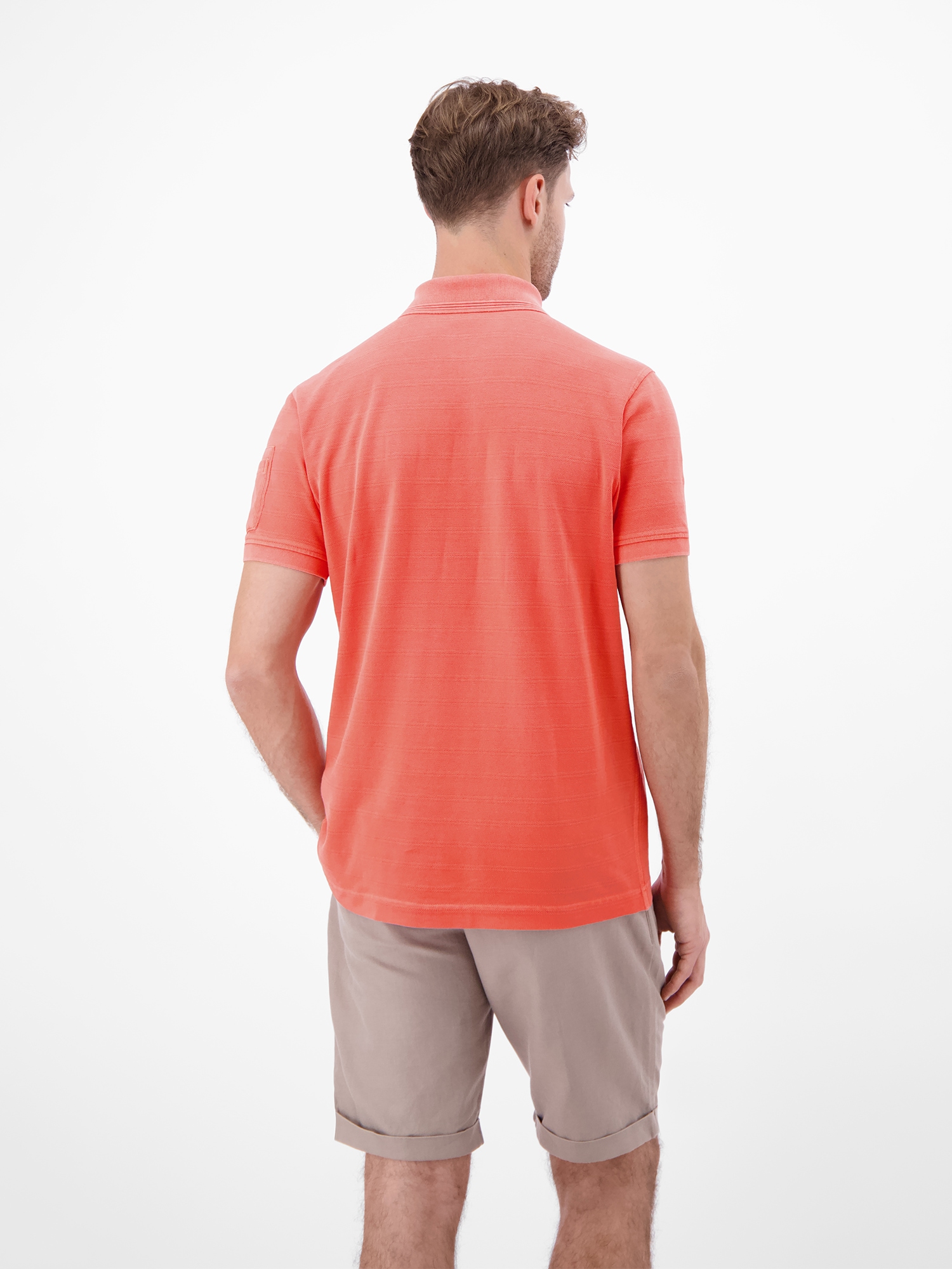 LERROS Poloshirt »Poloshirt, unifarben aus gestreiftem Piqué-Gewebe«