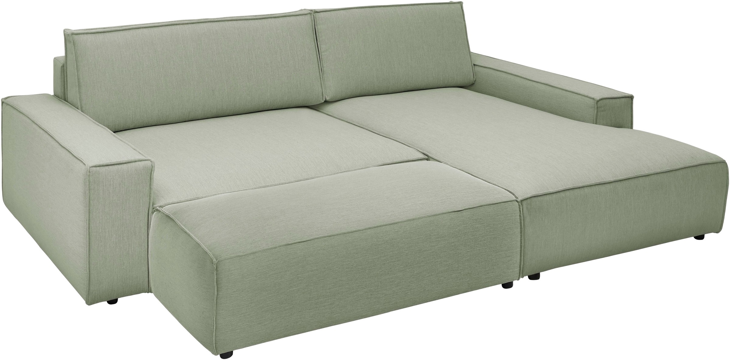 Home affaire Polsterecke »NEU: SHERWOOD XXL tief, L-Form mit Schlaffunktion, Big-Sofa mit Hocker«, (Set, 2 St.), stellbar zum Schlafsofa (Krokodilverbinder), Cord, Leinenoptik