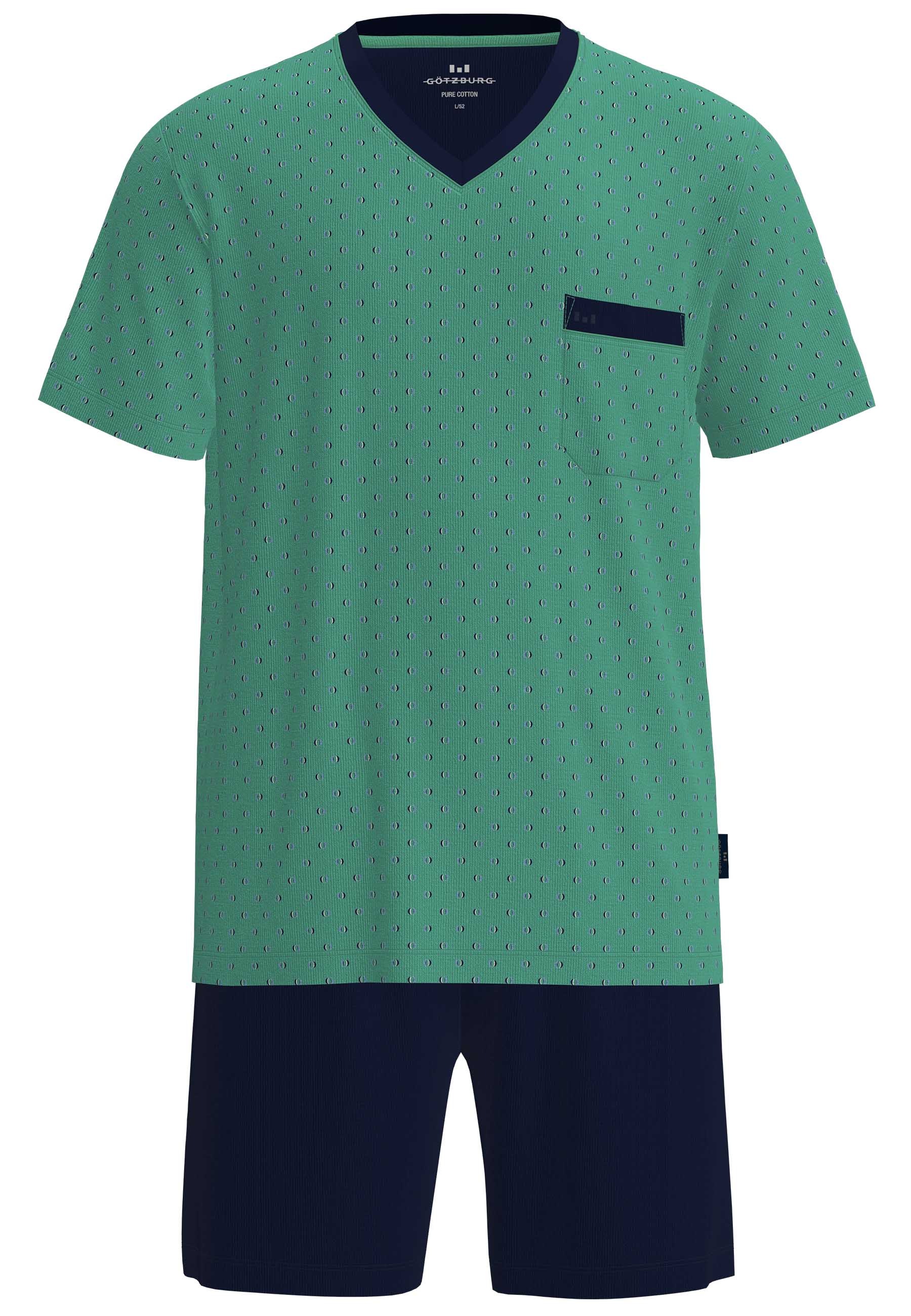 GÖTZBURG Shorty "Edingburgh" gemustert, kurz, V-Ausschnitt, mit Brusttasche günstig online kaufen