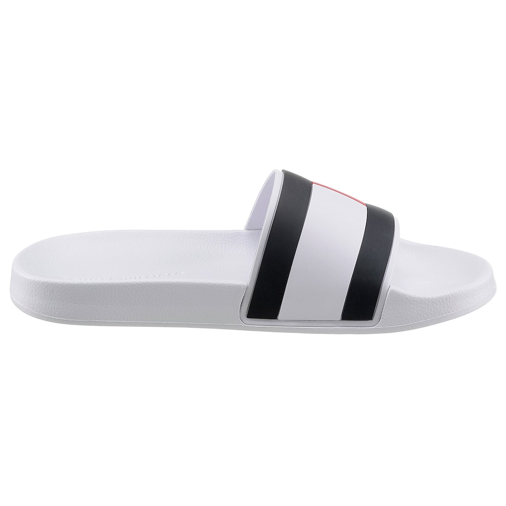 Tommy Hilfiger Badepantolette »ESSENTIAL FLAG POOL SLIDE«, Sommerschuh, Poolslides, Schlappen, in schmaler Form