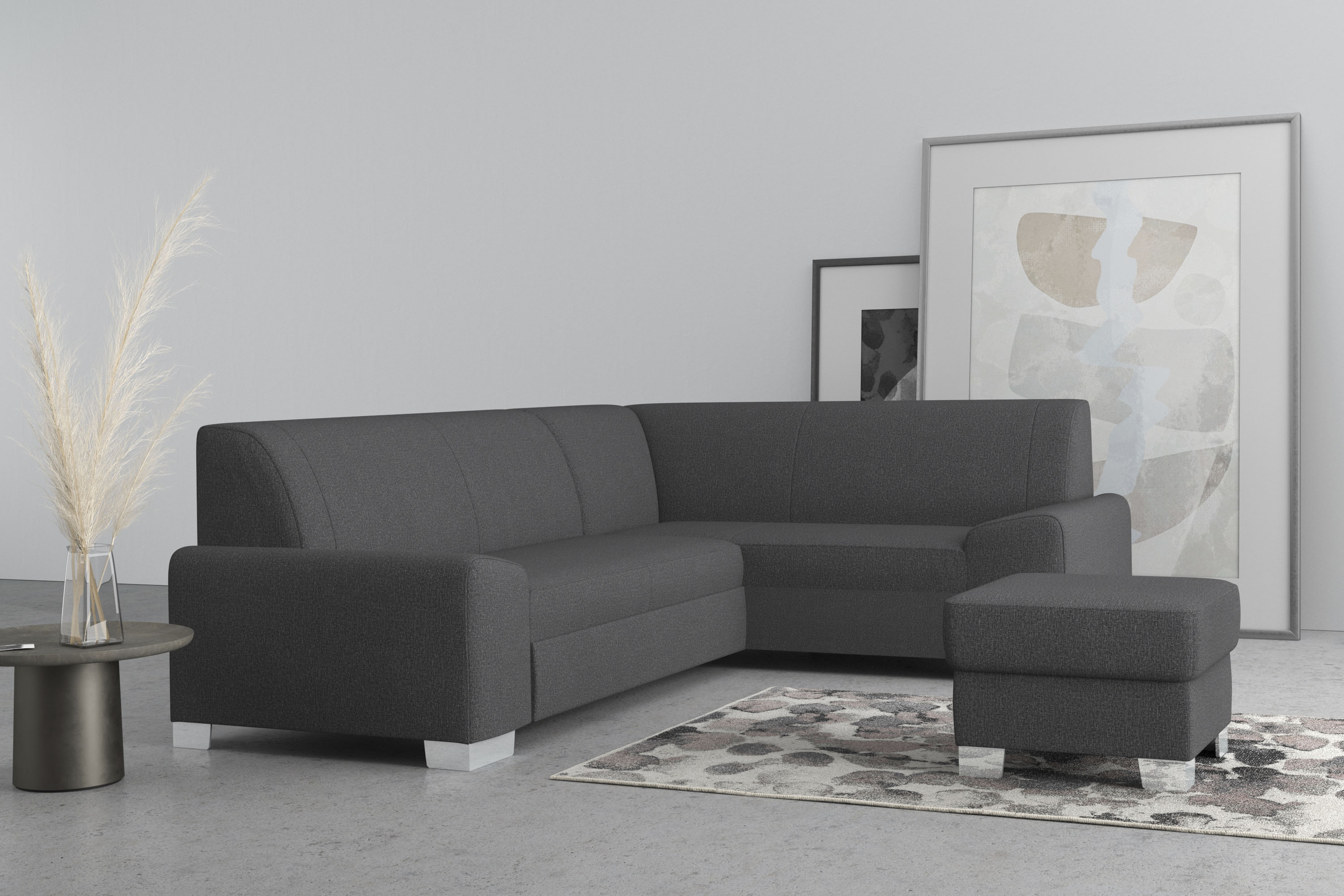 Thumbnail - DOMO collection Ecksofa "Anzio in kubischer Formensprache, flache Armlehnen, L-Form", Wahlweise mit Bettfunktion und Fed...