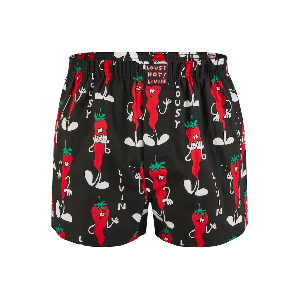 Lousy Livin Boxershorts »Pizza & Chilli«, mit buntem Allover-Print