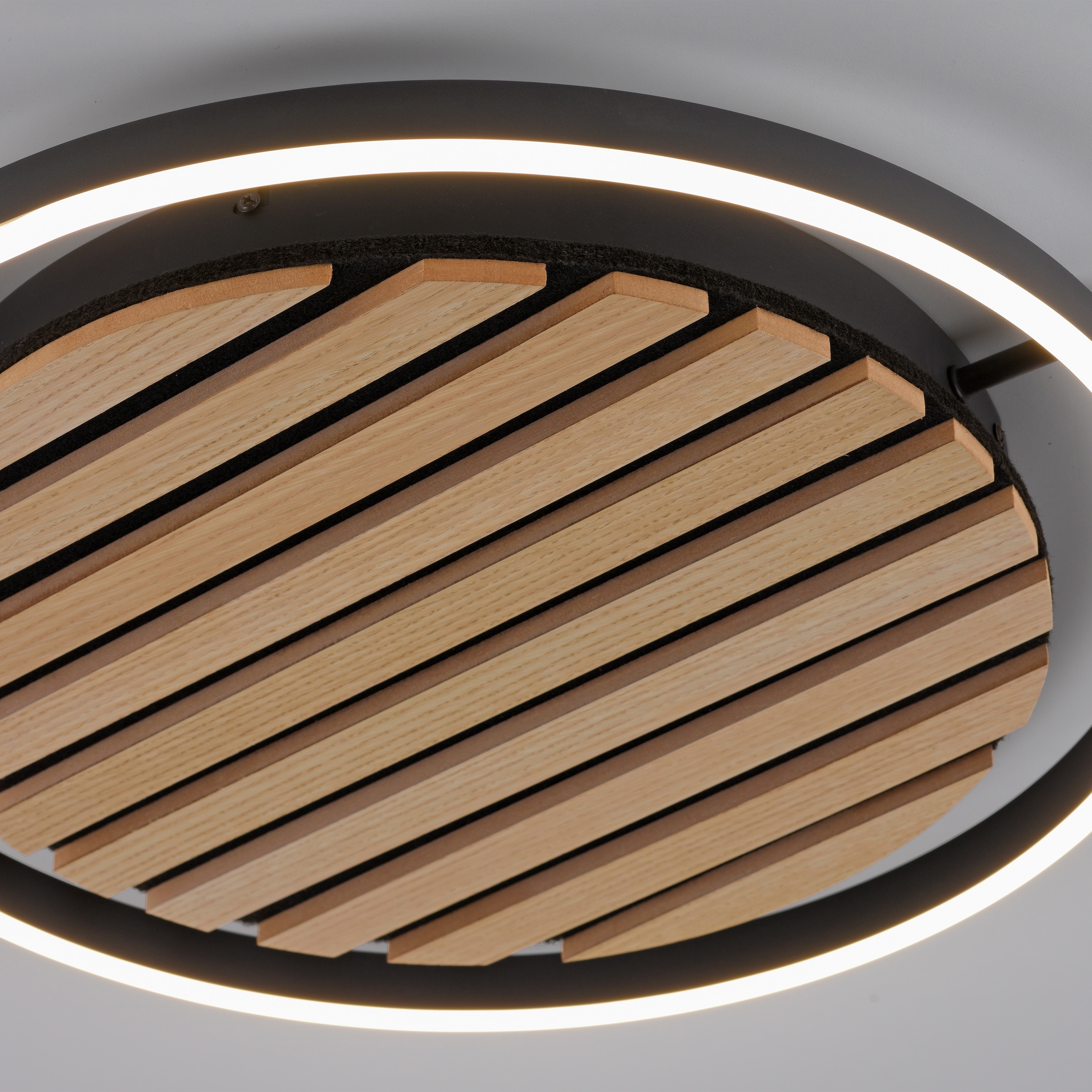 Leonique Deckenleuchte »Brialeen - Akustikpaneele«, 1 flammig, Leuchtmittel LED-Board | LED fest integriert, Akustikpaneel, CCT, Deckenlampe, Akustik, Holz, Paneele, Fernbedienung