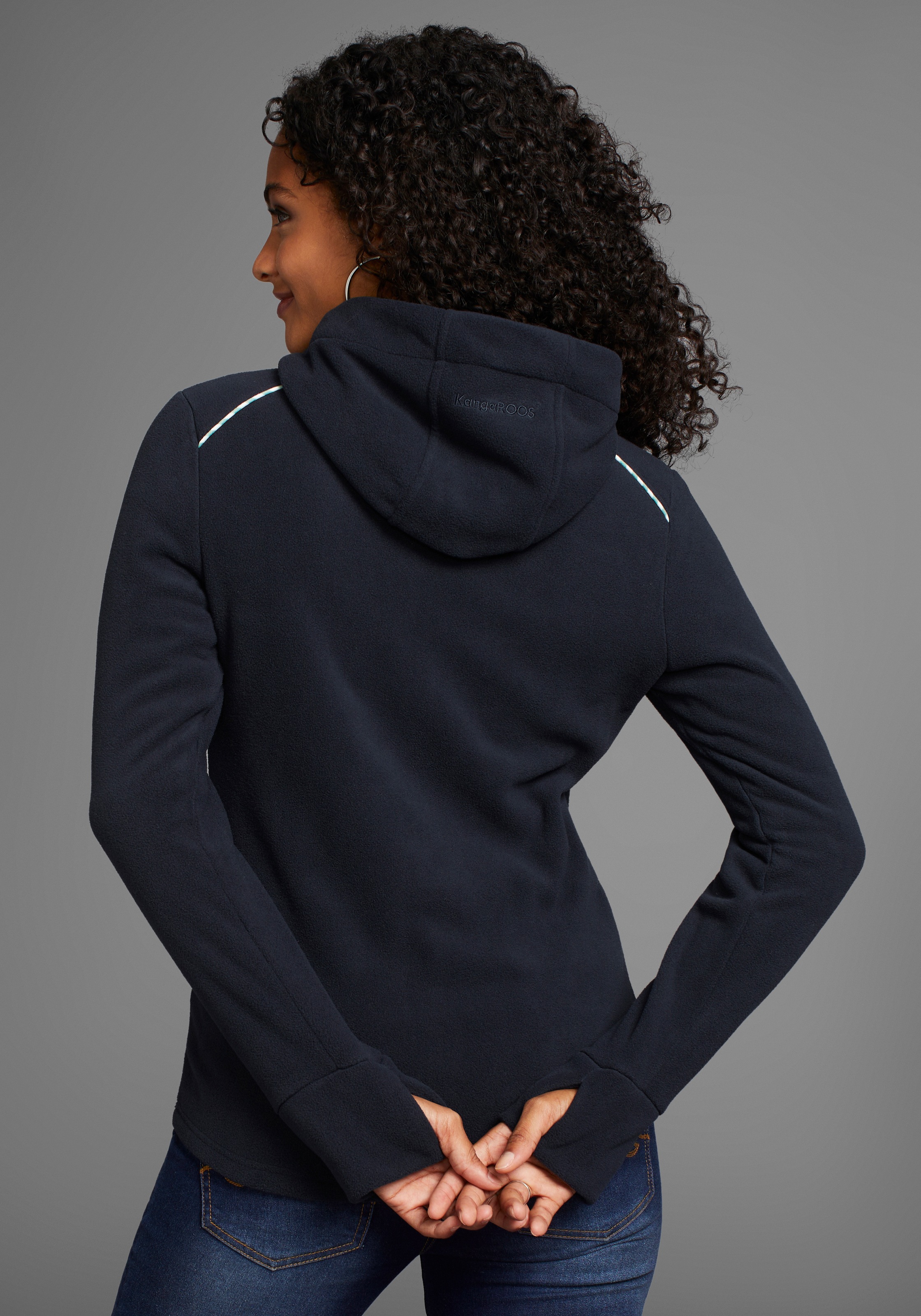 KangaROOS Fleecejacke, mit Kapuze, figurbetonte Passform, mit Kapuze und Ko günstig online kaufen