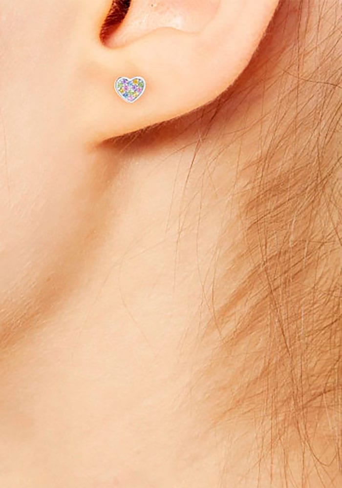 s.Oliver Junior Paar Ohrstecker »Herzen, 2036459, 2036460, 2036461«, mit Zirkonia (synth.)