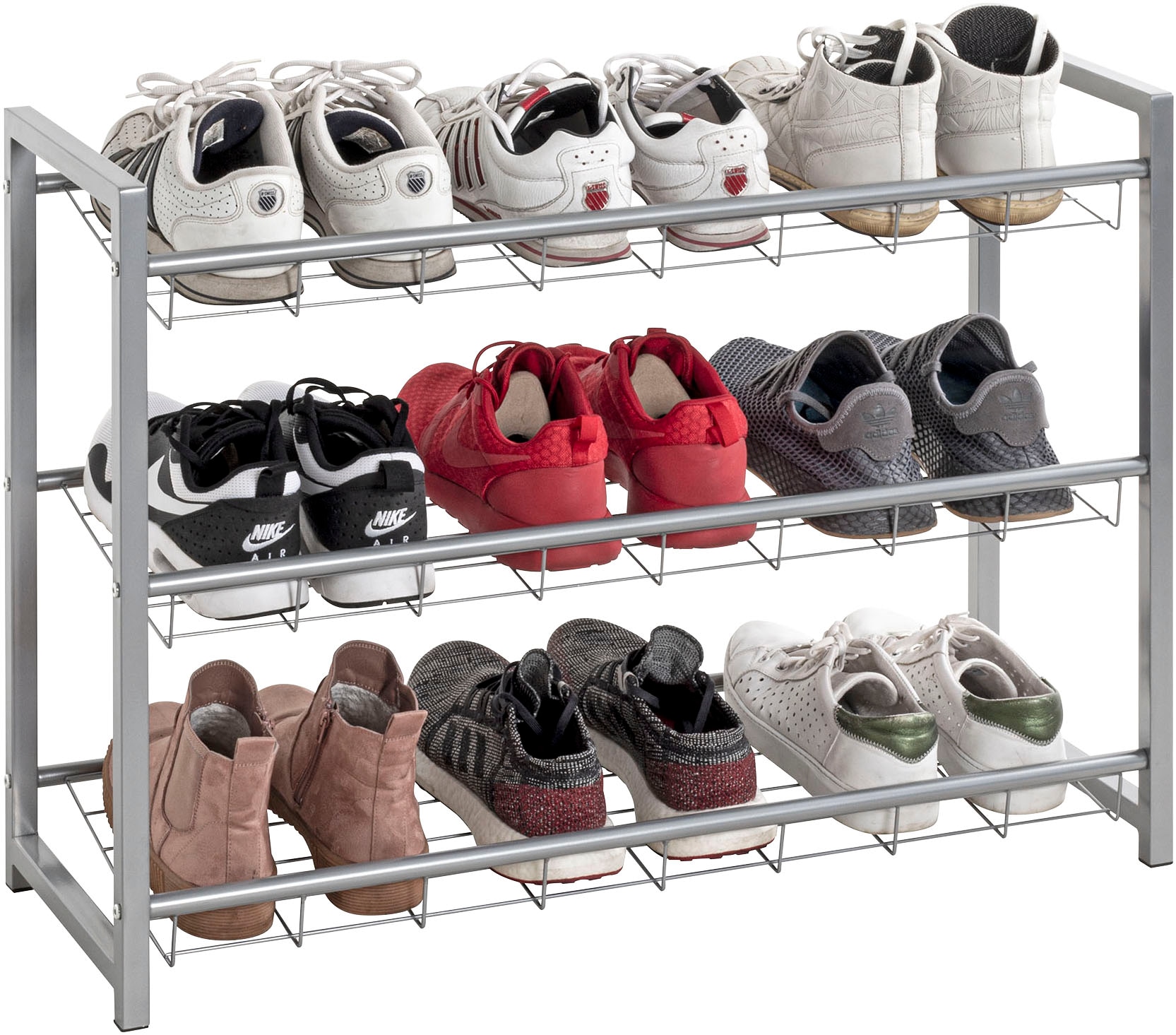 HAKU Schuhregal »Schuhaufbewahrung« rechteckig - aus Metall Grau - B/T/H 80/30/60 cm