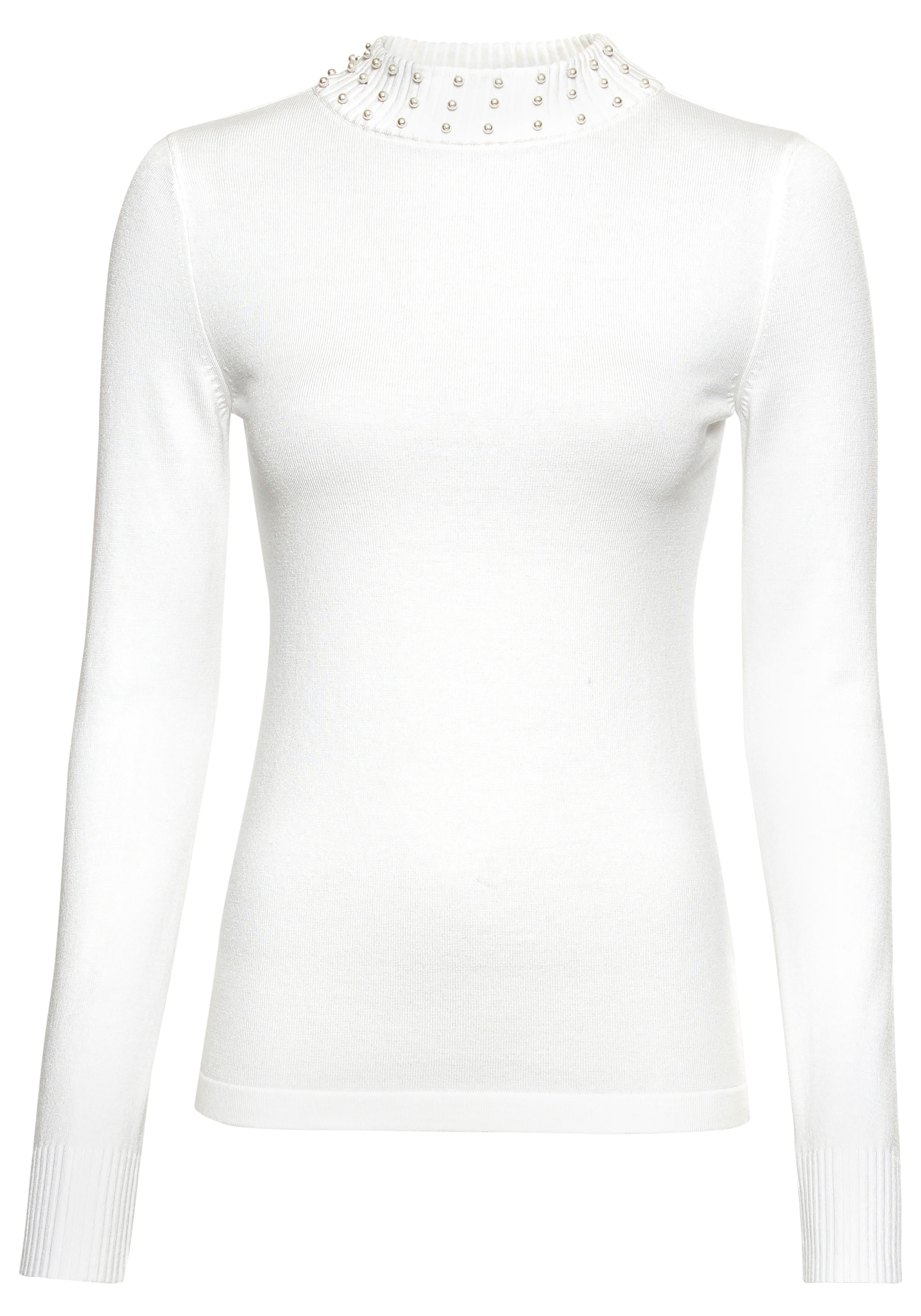 Melrose Rollkragenpullover, mit eleganten Perlen am Kragen