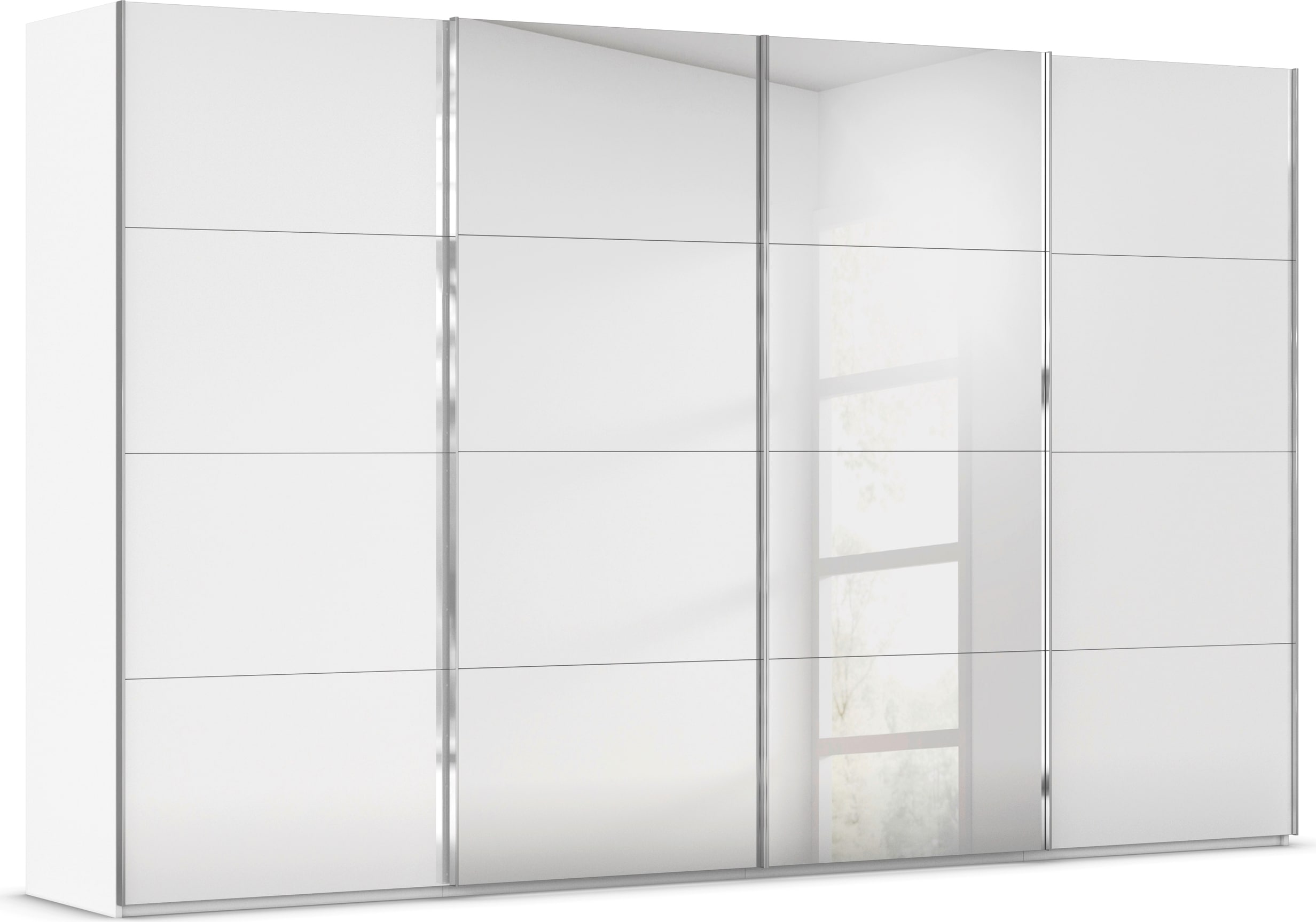 rauch "Kleiderschrank Schrank Garderobe Schlafzimmerschrank SCALE-FYRA" edle viergeteilte Türen Spiegel/Glas-Mix viele Farben MADE IN GERMANY