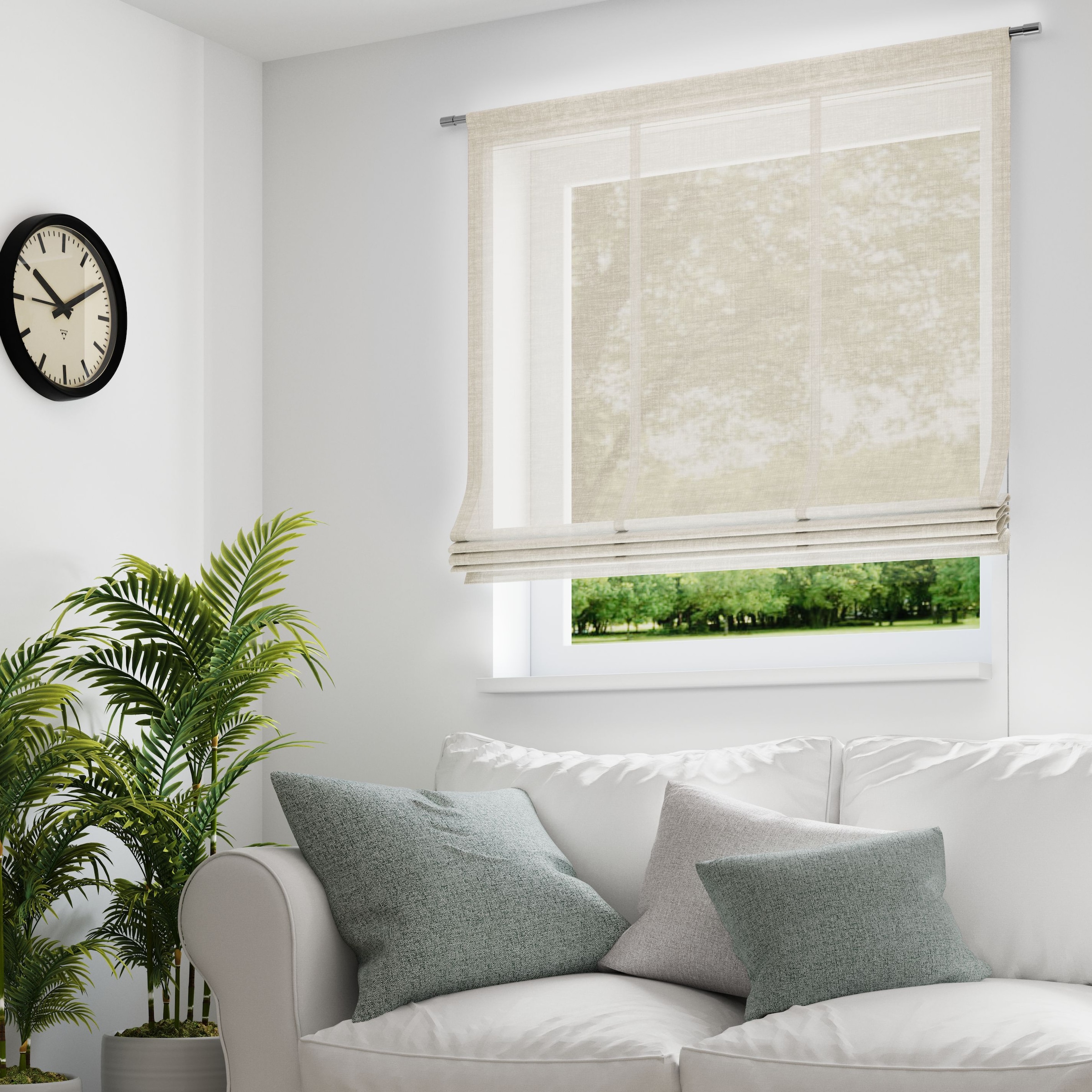 Neutex for you Raffrollo "ALLURE" mit Klettband freihängend dezent natürlic günstig online kaufen