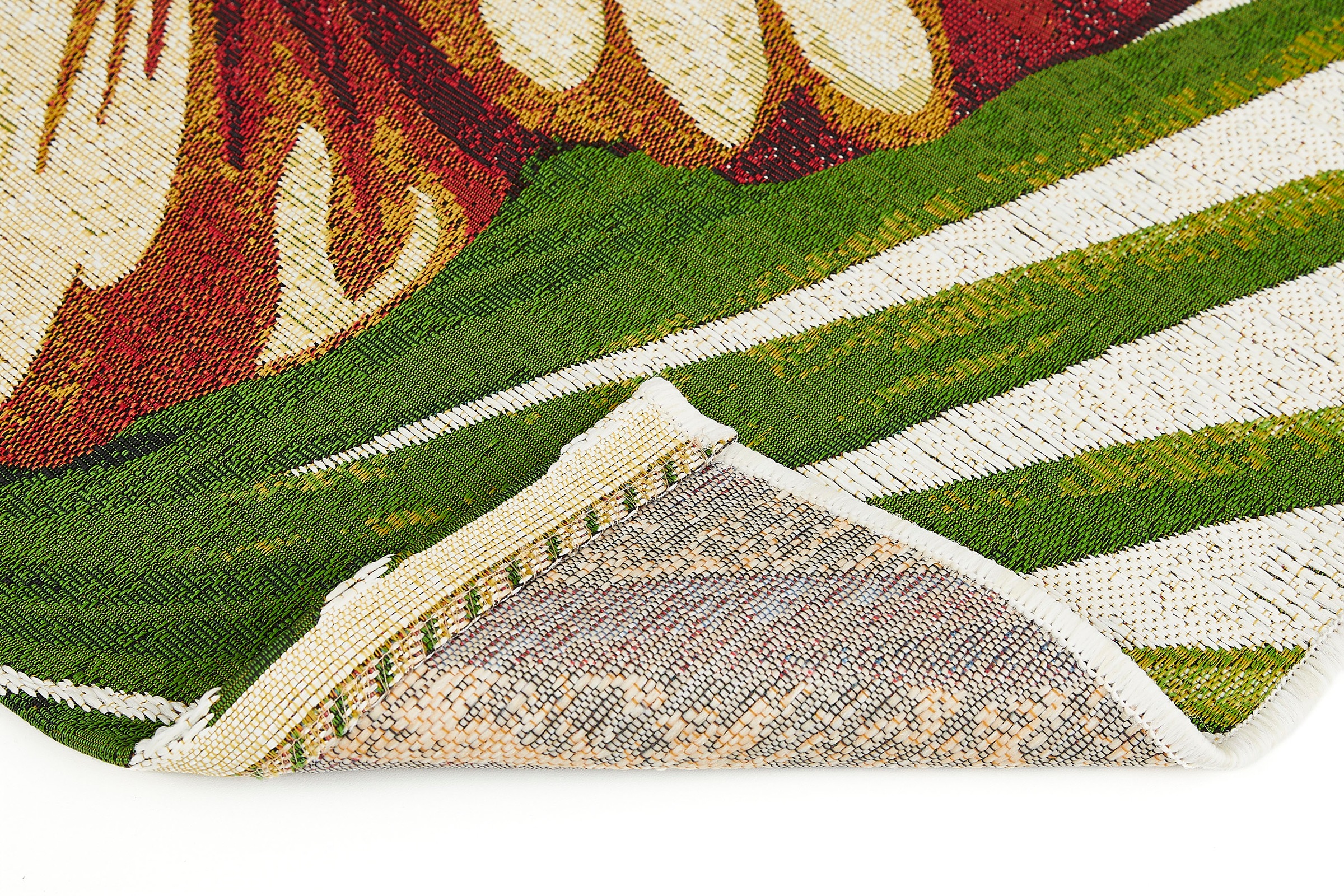 LUXOR living Teppich »Panama Blume, Made in Belgium«, rechteckig, 5 mm Höhe, Flachgewebe, modernes Design, Motiv Blumen, In- und Outdoor geeignet