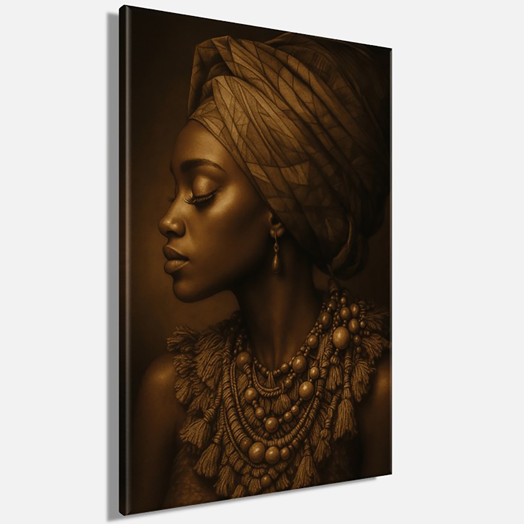 Bönninghoff Leinwandbild »Wandbild AFRIKANISCHE FRAU 78x118 cm – Leinwandbild Keilrahmen Deko« Afrika | Frau | Portrait 1 Stk. tlg. auf Keilrahmen gespannt